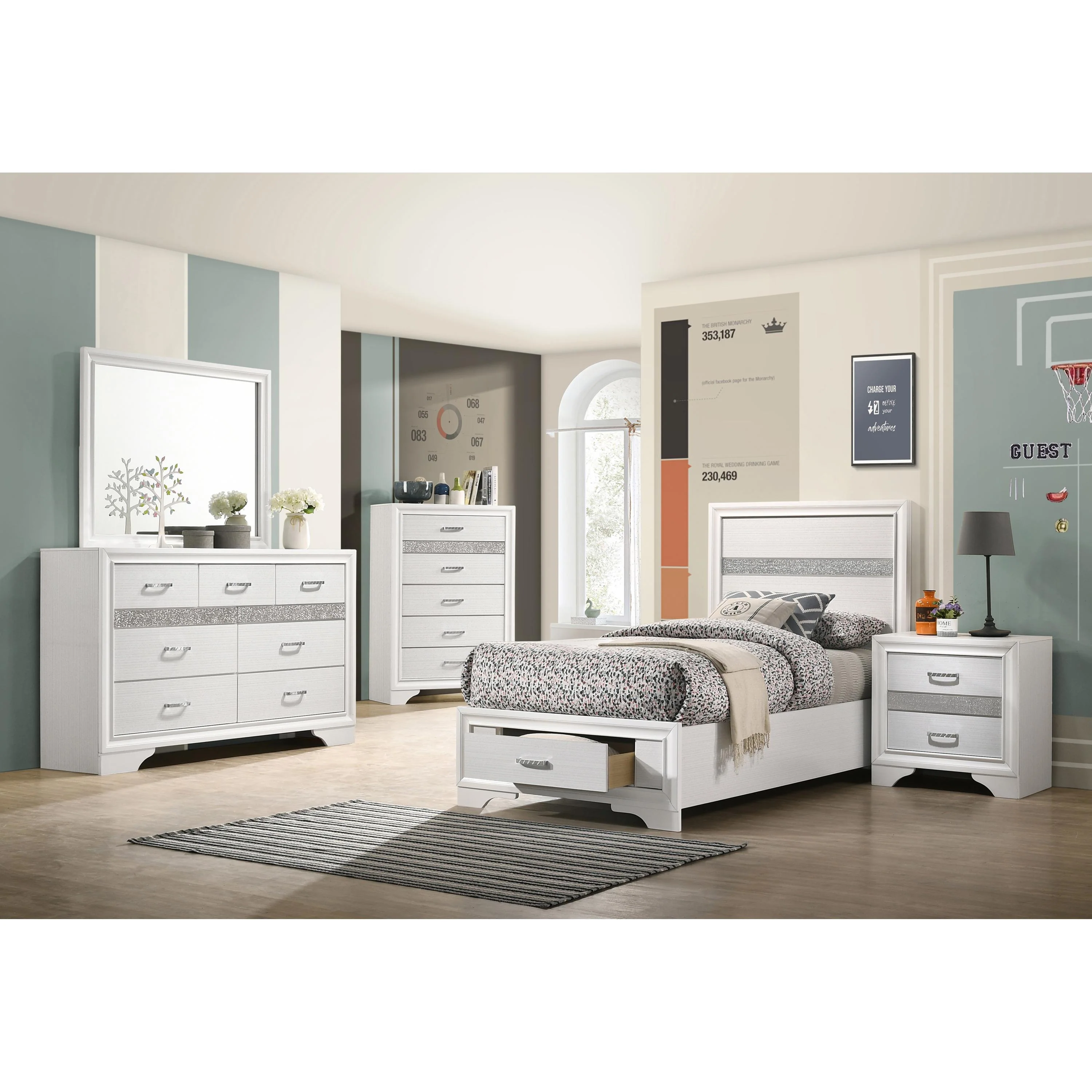 Coaster Furniture Miranda 205111T-S5 7 pc Twin Storage Bedroom Set - Image 1