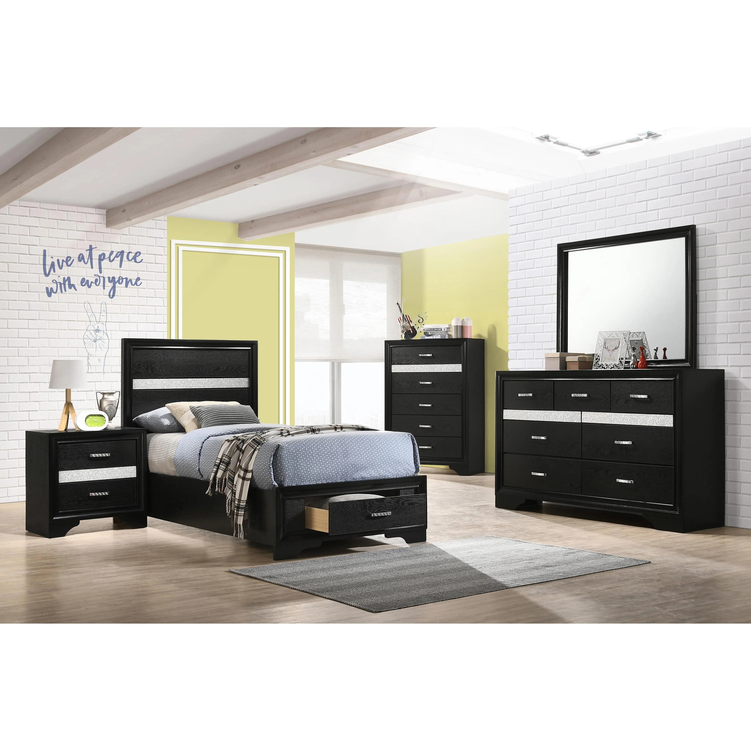 Coaster Furniture Miranda 206361T-S4 6 pc Twin Bedroom Set with Storage - Image 1