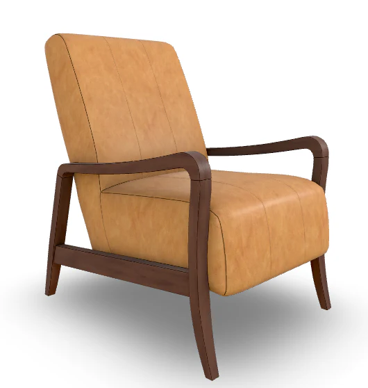 3100EL-77884-L Best RYBE  Mid-Century Modern Leather Accent Chair - Carmelo - Image 2