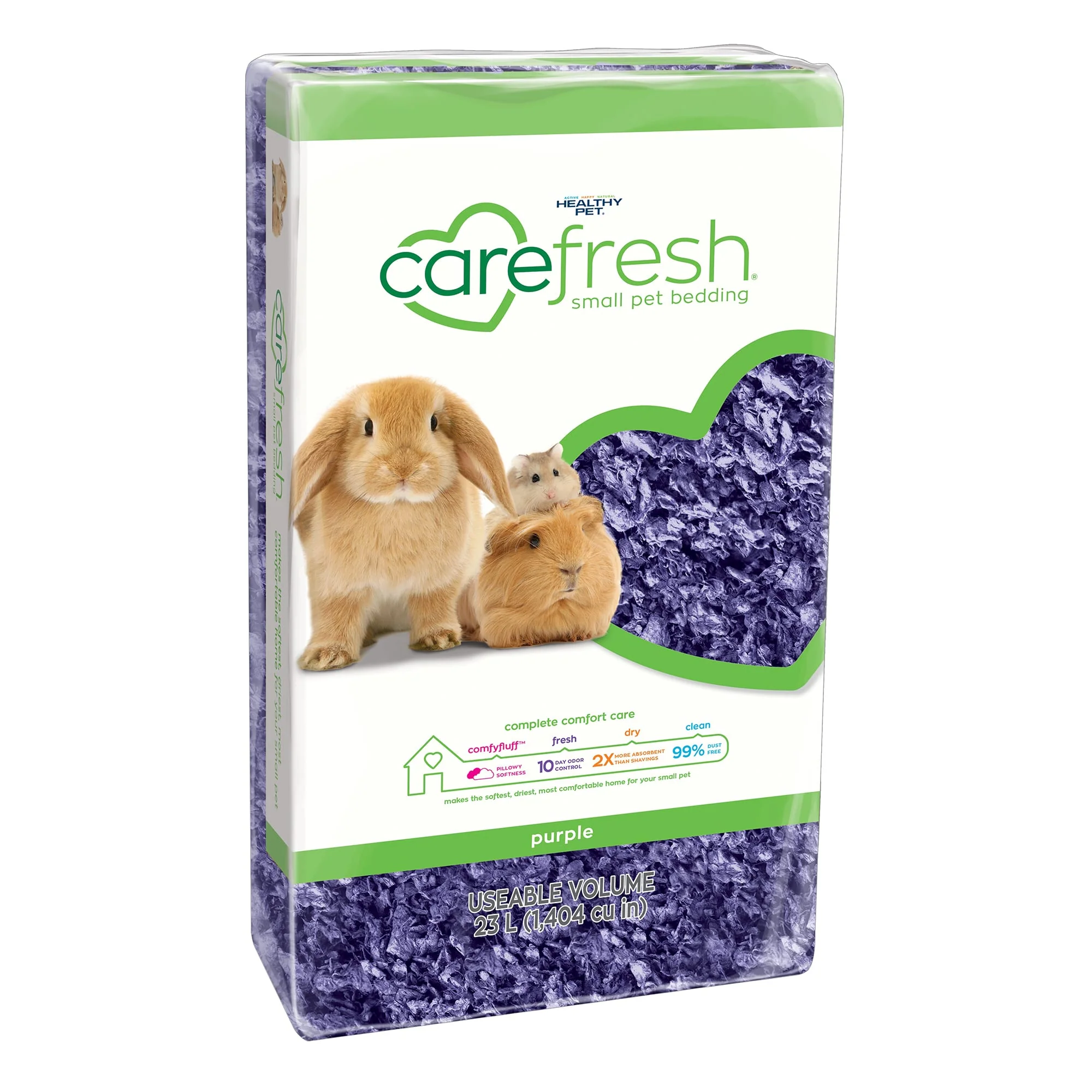 Carefresh Natural Soft Paper Fiber, Small Pet Bedding, Purple, 23L - Image 1