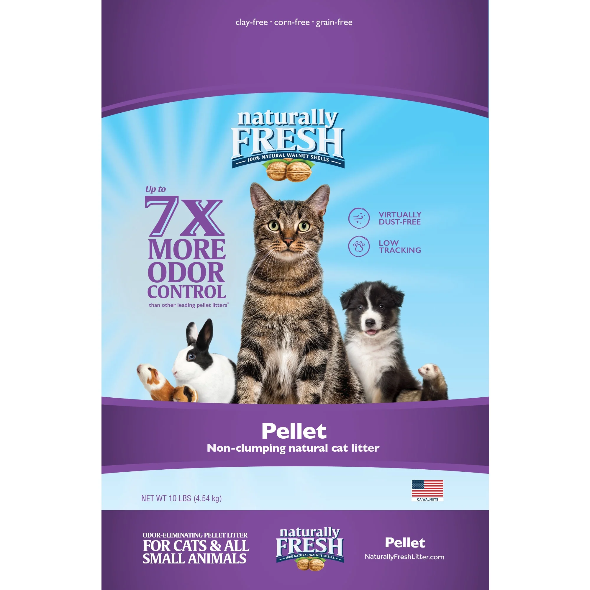 Naturally Fresh Pellet Formula Unscented Non-clumping Walnut Cat Litter 10lb - Image 1