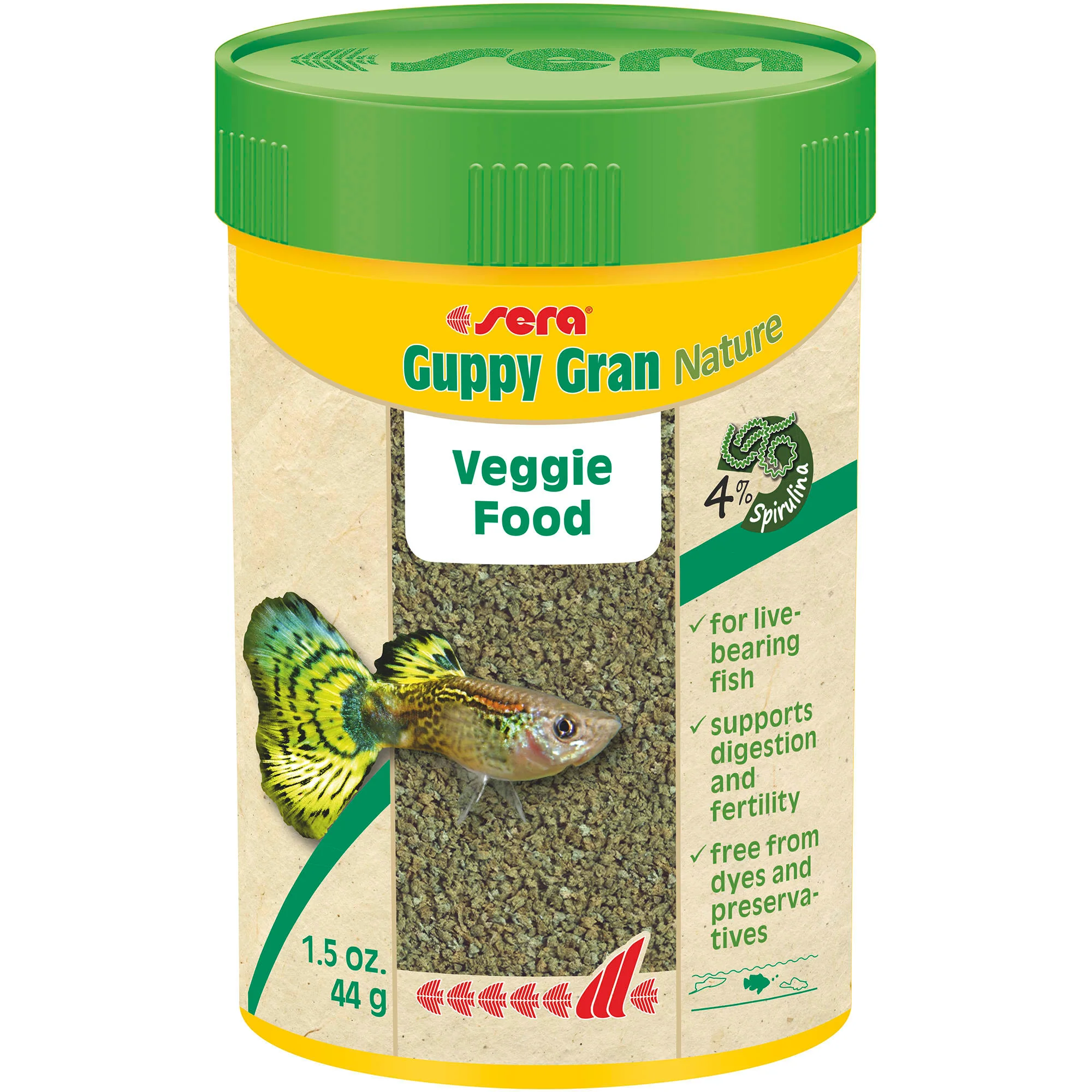 Sera Guppy Gran Nature Food, 1.5 oz. - Image 1