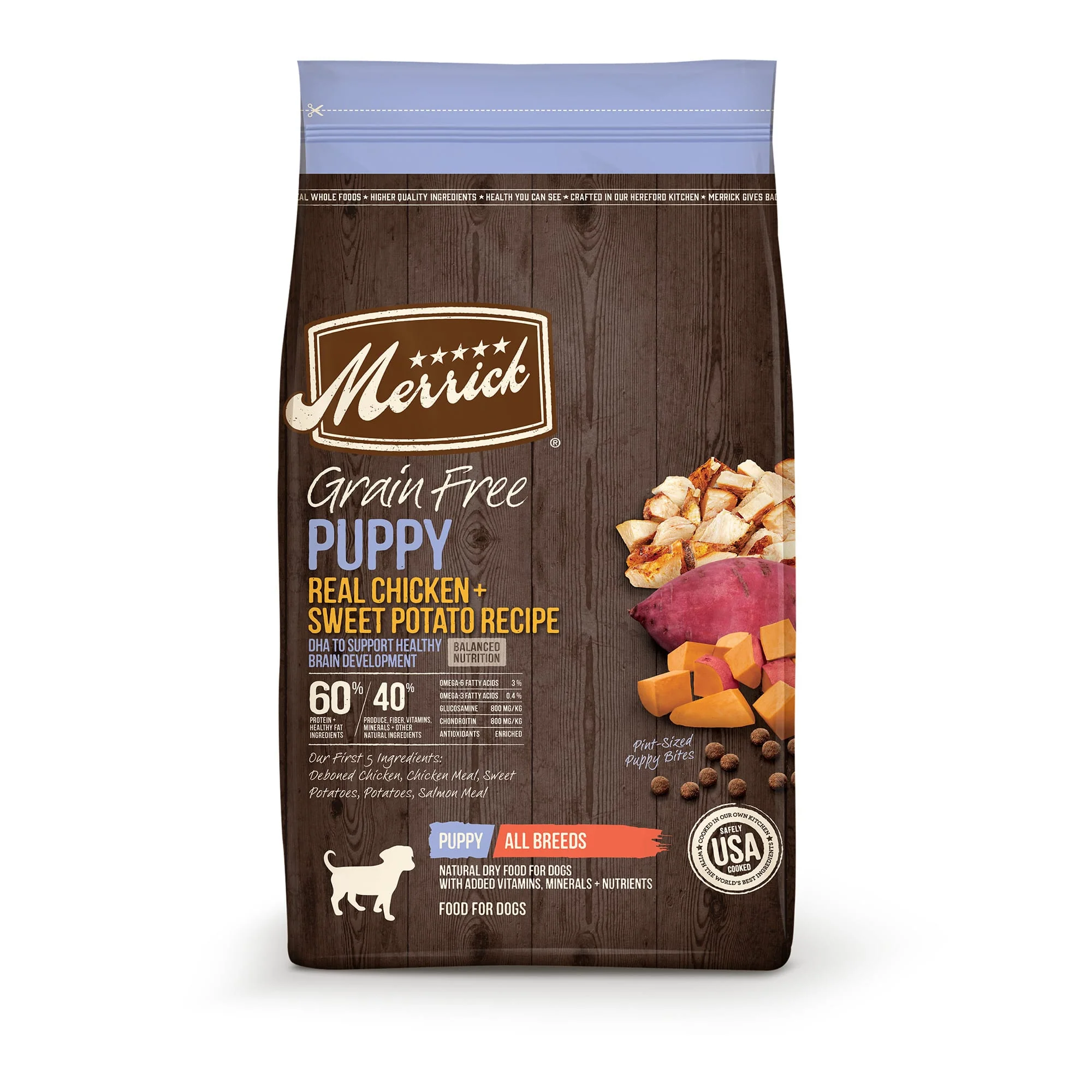 Merrick Grain Free Real Chicken + Sweet Potato Puppy Food, 22 lbs. - Image 1