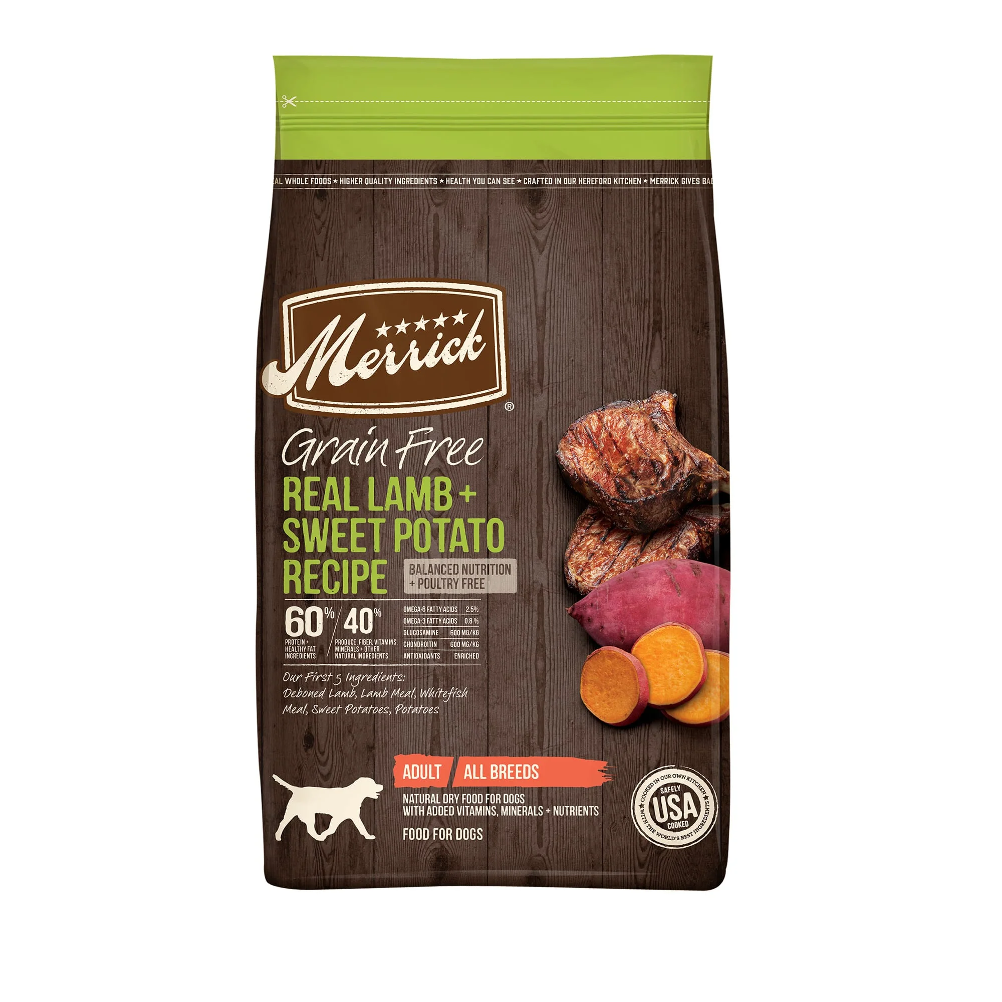 Merrick Grain-Free Real Lamb & Sweet Potato Recipe Dry Dog Food, 25 lb - Image 1