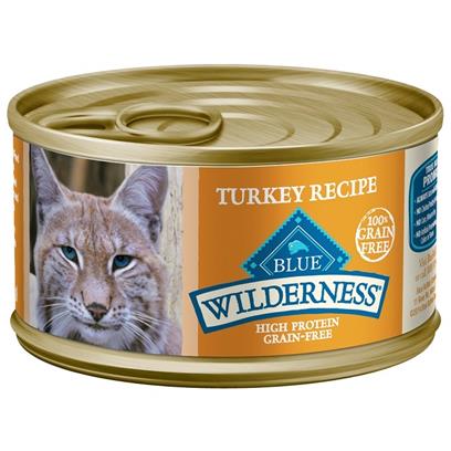 Blue Buffalo Wilderness High Protein Turkey Pate Wet Cat Food for Adult Cats  Grain-Free  5.5 oz. Can - Image 1