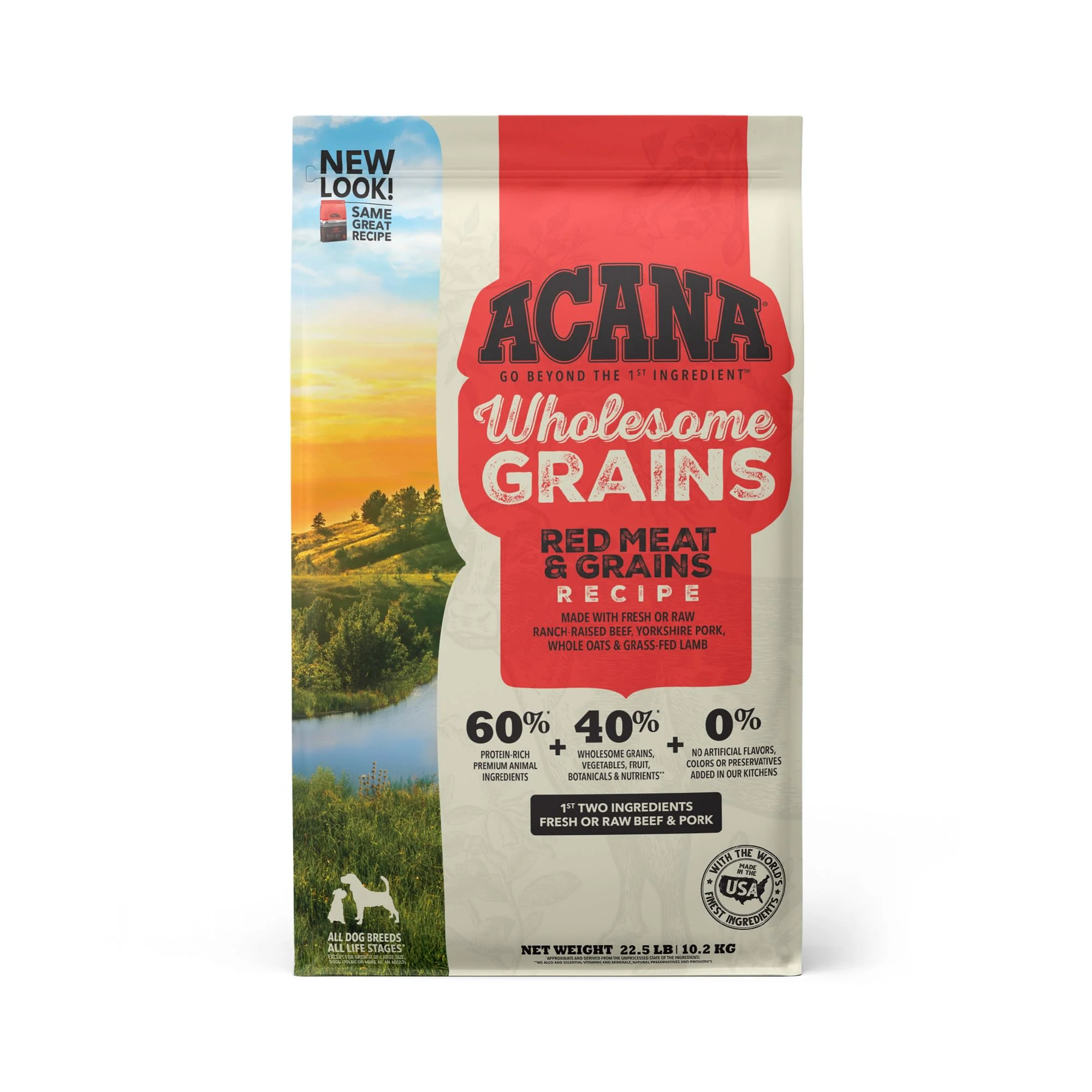 ACANA Wholesome Grains Red Meat & Grains Recipe Dry Dog Food, 22.5 lbs.
