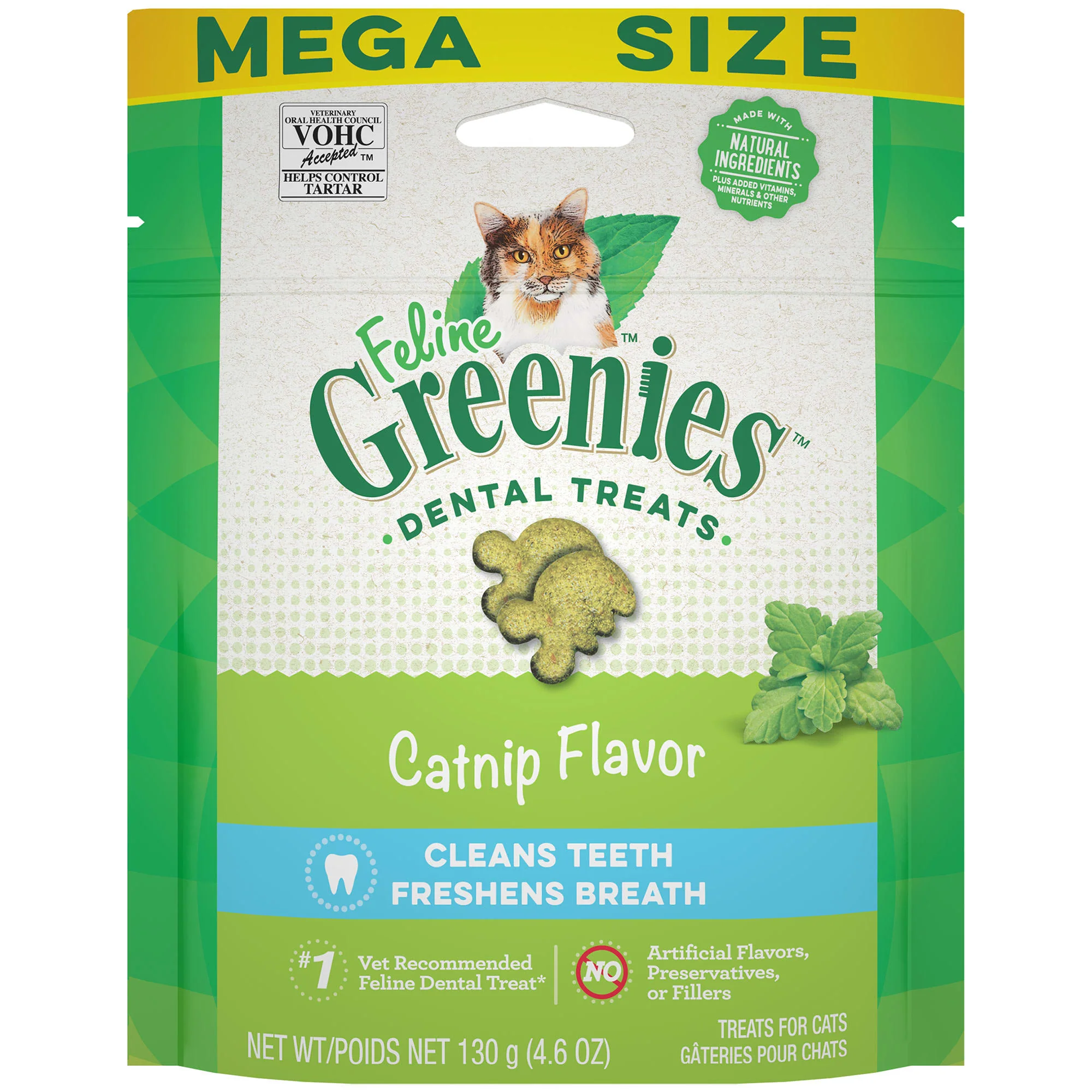 Greenies Catnip Flavor Dental & Crunchy Treat for Cat  4.6 oz. - Image 1