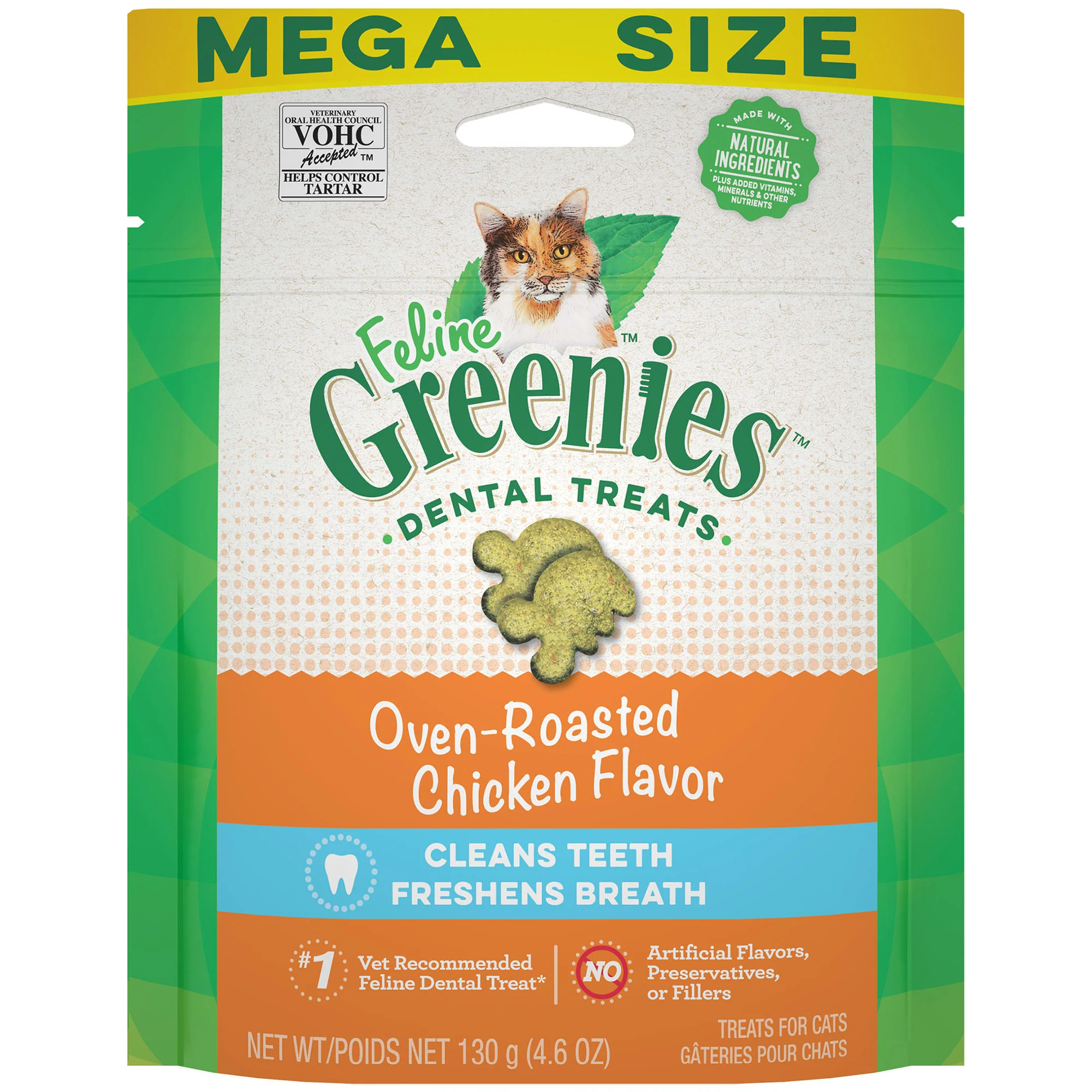 Greenies Oven Roasted Chicken Flavor Dental Treat for Cat  4.6 oz. - Image 1