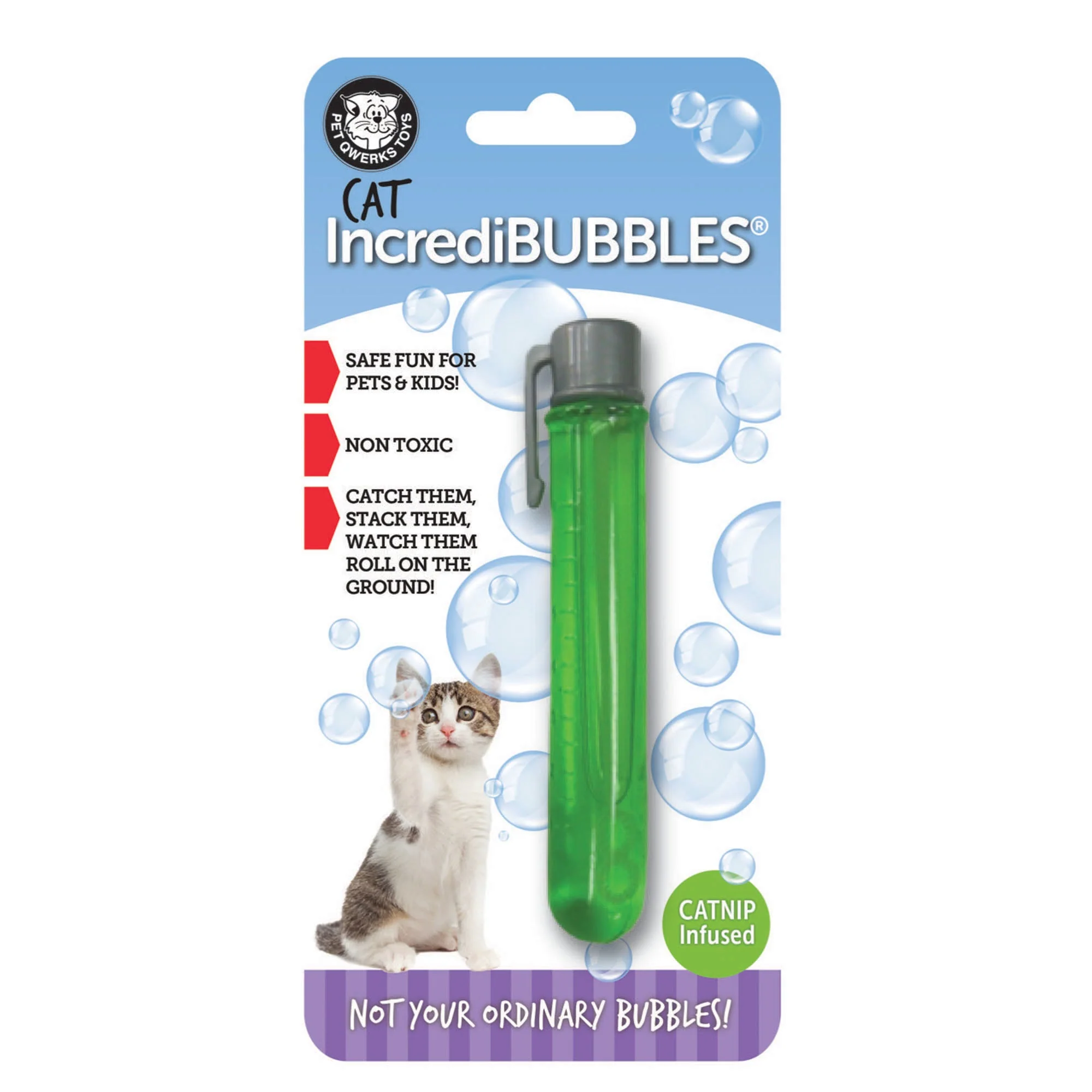 Pet Qwerks Kitty Incredibubbles Cat Toy Catnip Flavor 25ml - Image 1