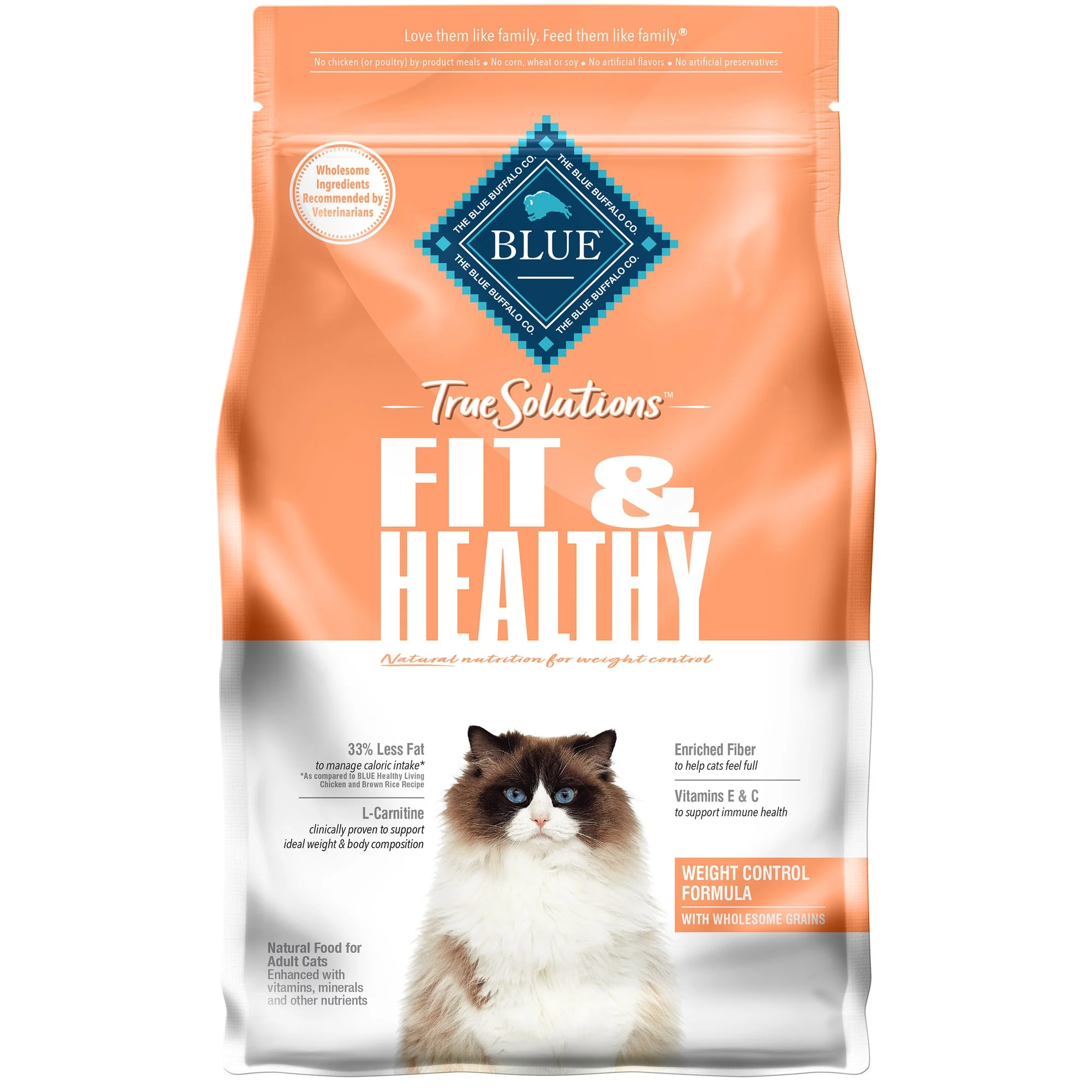 Blue Buffalo True Solutions Fit & Healthy Weight Control Chicken Dry Cat Food for Adult Cats 3.5lb - Image 1