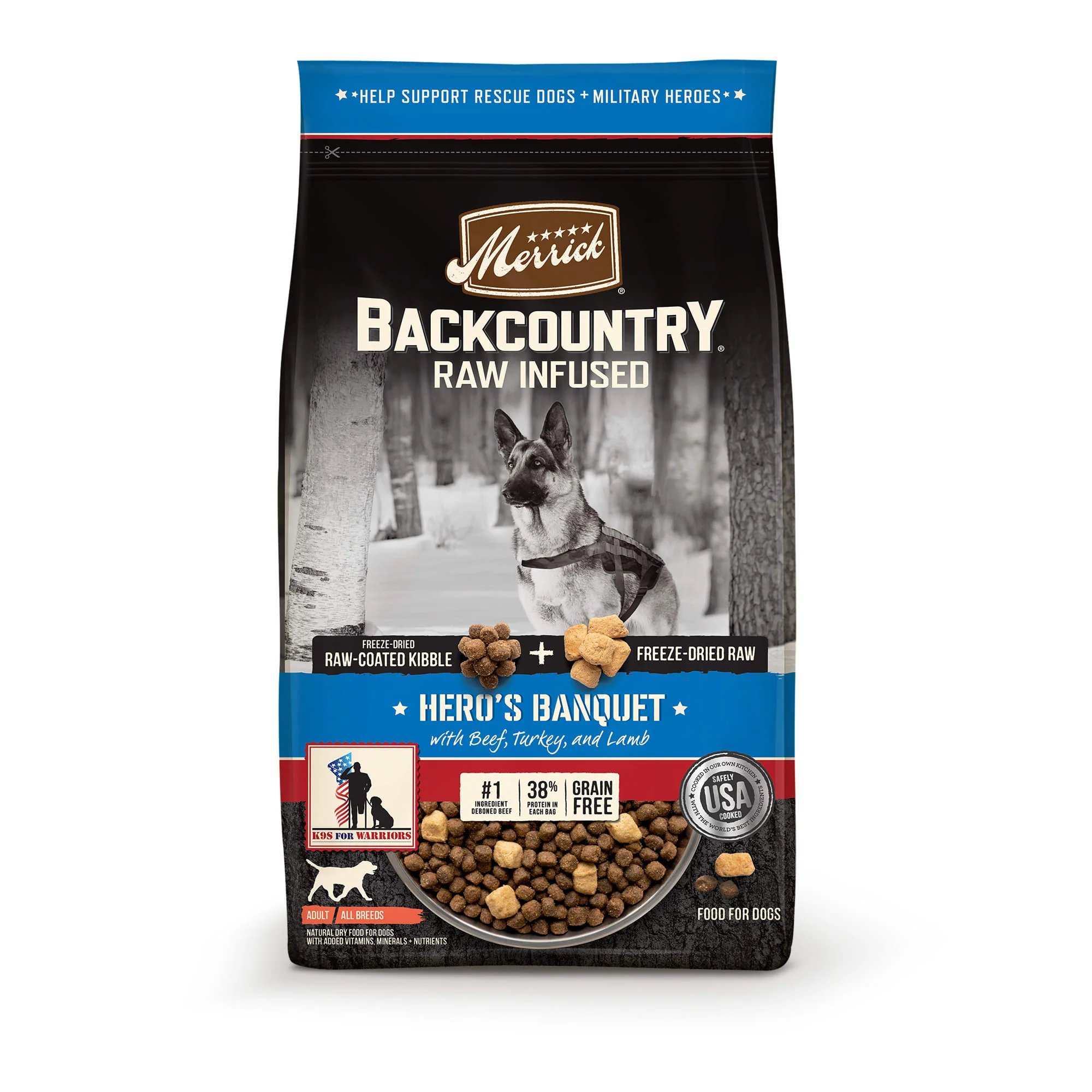 Merrick Backcountry Freeze Dried Raw Infused Grain Free Hero