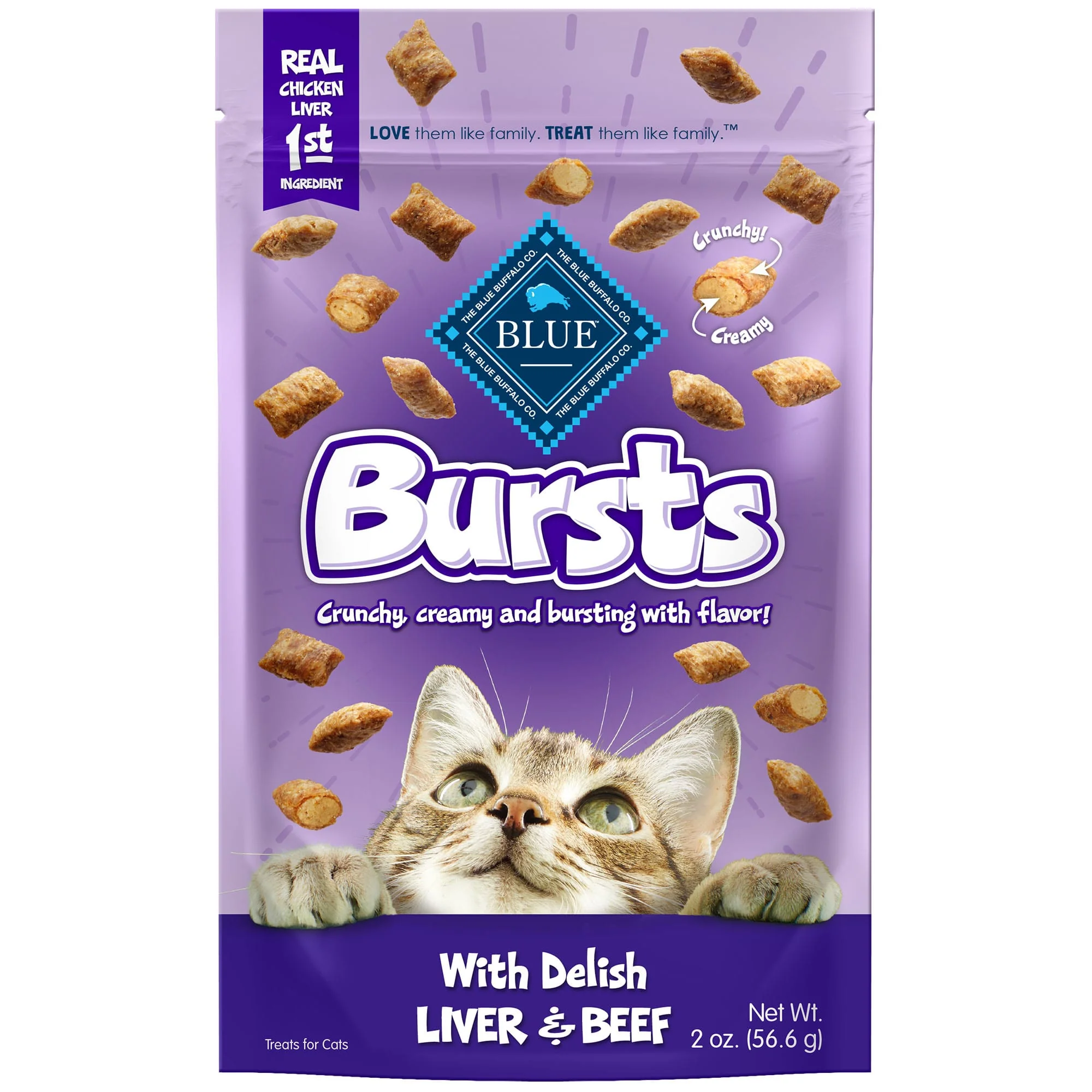 Blue Buffalo Bursts Feline Chicken Liver and Beef Flavour Cat Treats  2 oz. - Image 1