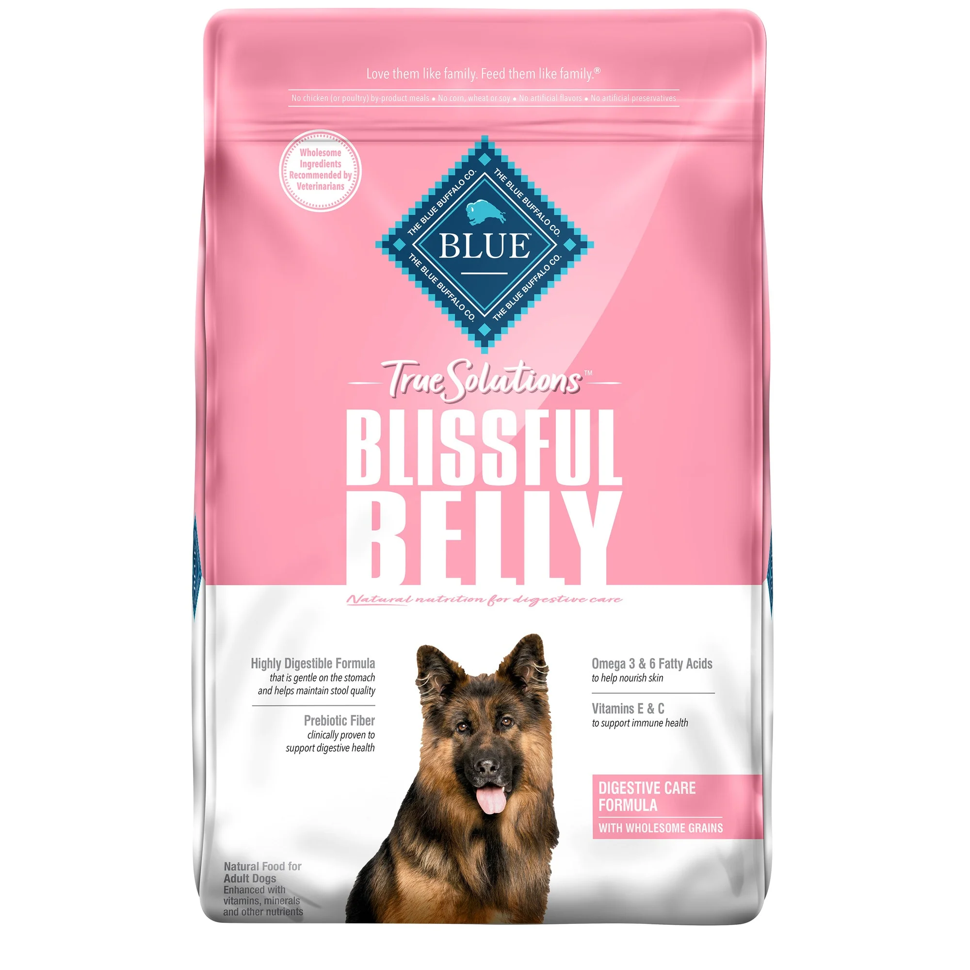 Blue Buffalo True Solutions Blissful Belly Digestive Care Chicken Flavor Adult Dry Dog Food - 24lb - Image 1