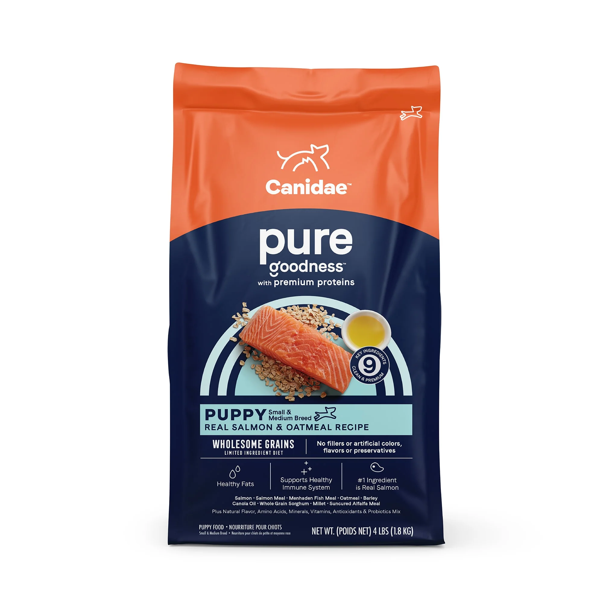 Canidae Pure Puppy Real Salmon & Oatmeal Recipe Dry Food, 4 lbs. - Image 1