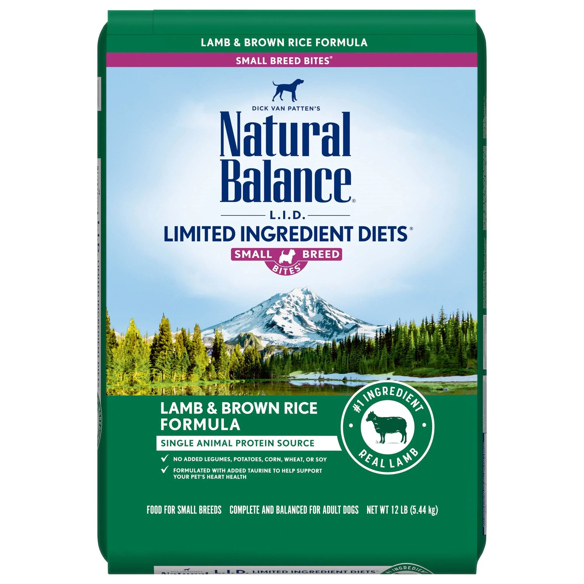 Natural Balance L.I.D. Limited Ingredient Diets Dry Dog Food, 12 Pounds, Lamb & Brown Rice Small Breed Formula - Image 1