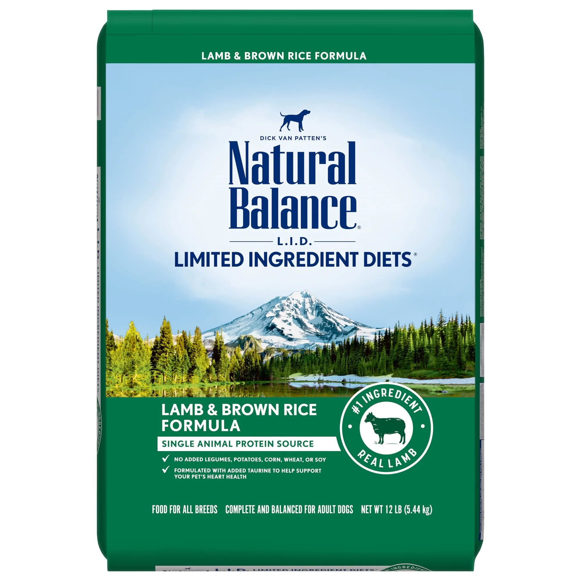 Natural Balance L.I.D. Limited Ingredient Diets Dry Dog Food  12 Pounds  Lamb & Brown Rice Formula - Image 1