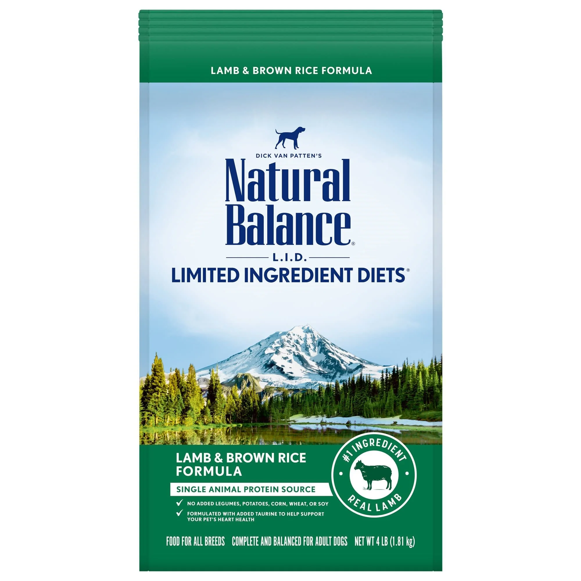 Natural Balance L.I.D. Limited Ingredient Diets Dry Dog Food  4 Pounds  Lamb & Brown Rice Formula - Image 1