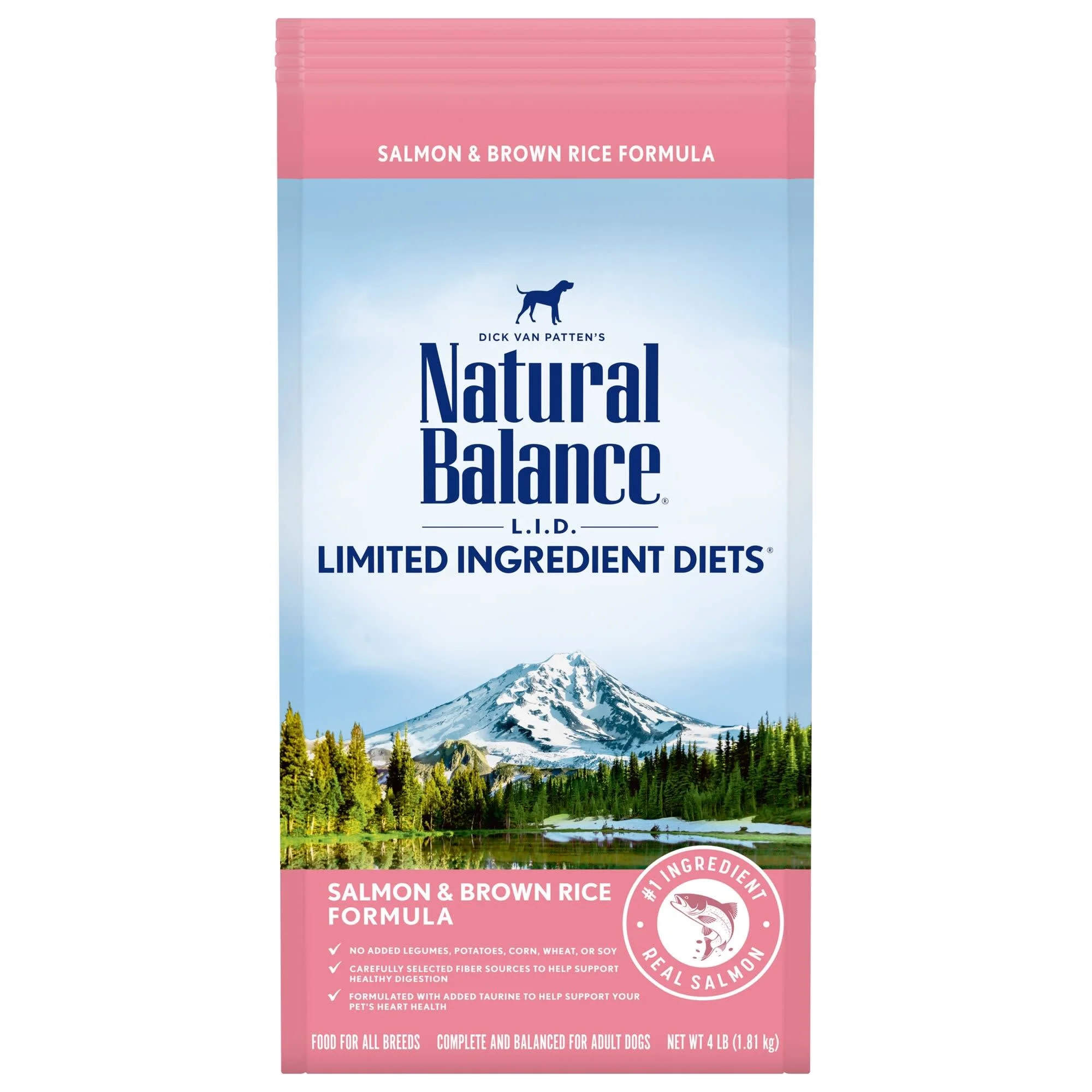 Natural Balance L.I.D. Limited Ingredient Diets Dry Dog Food, 4 Pounds, Salmon & Brown Rice Formula - Image 1