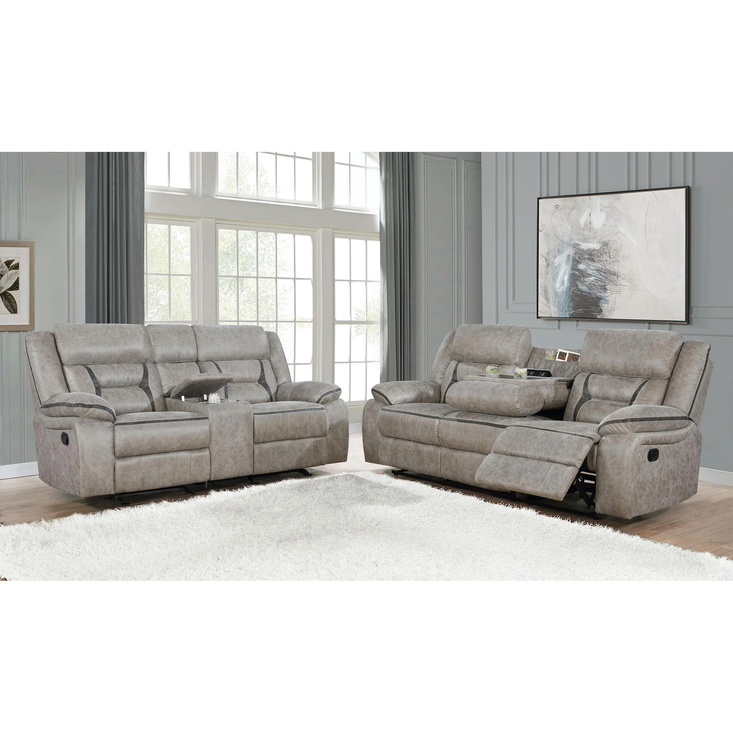 Coaster Furniture Greer 651351-S2 2 pc Reclining Living Room Set - Image 2