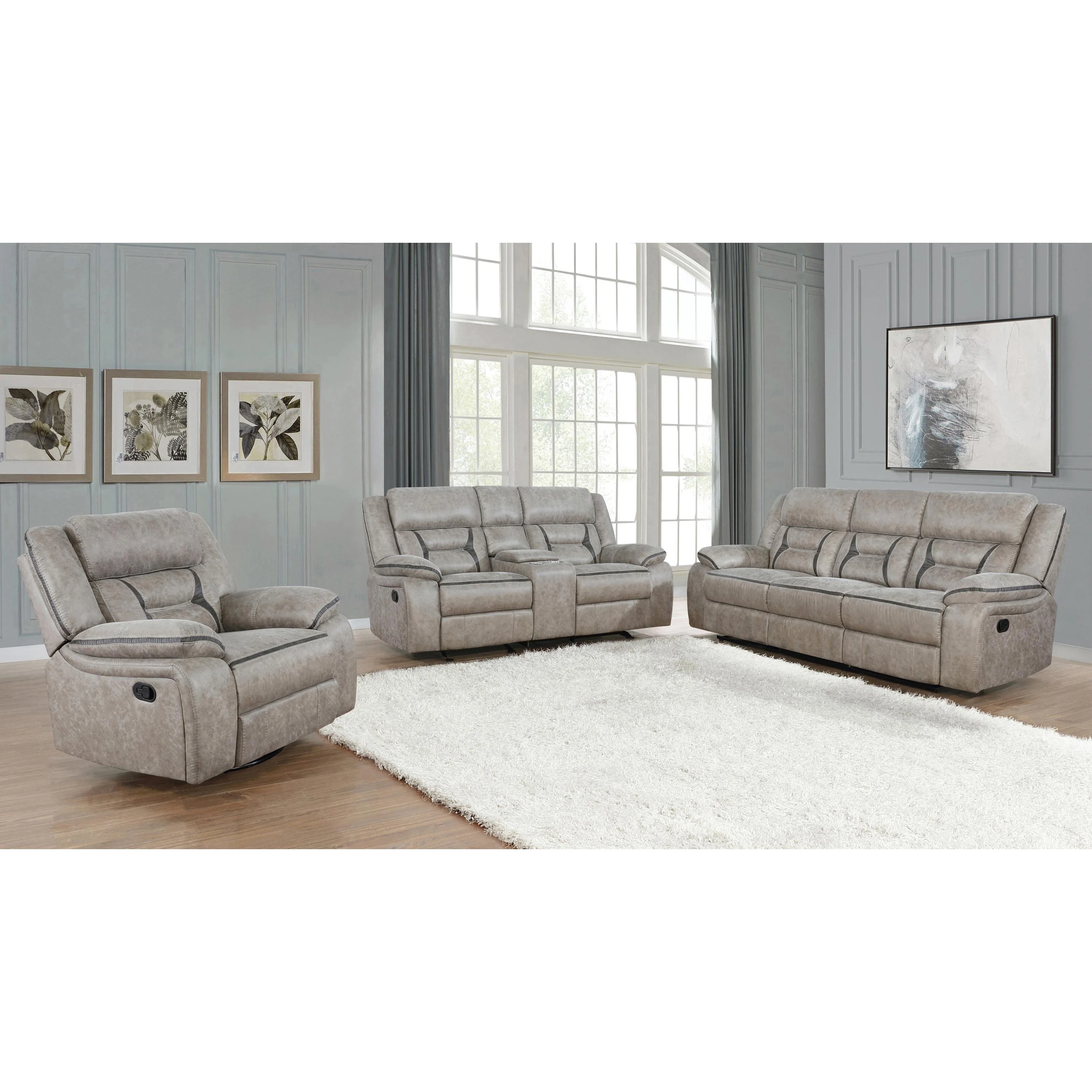 Coaster Furniture Greer 651351-S3 3 pc Reclining Living Room Set - Image 1