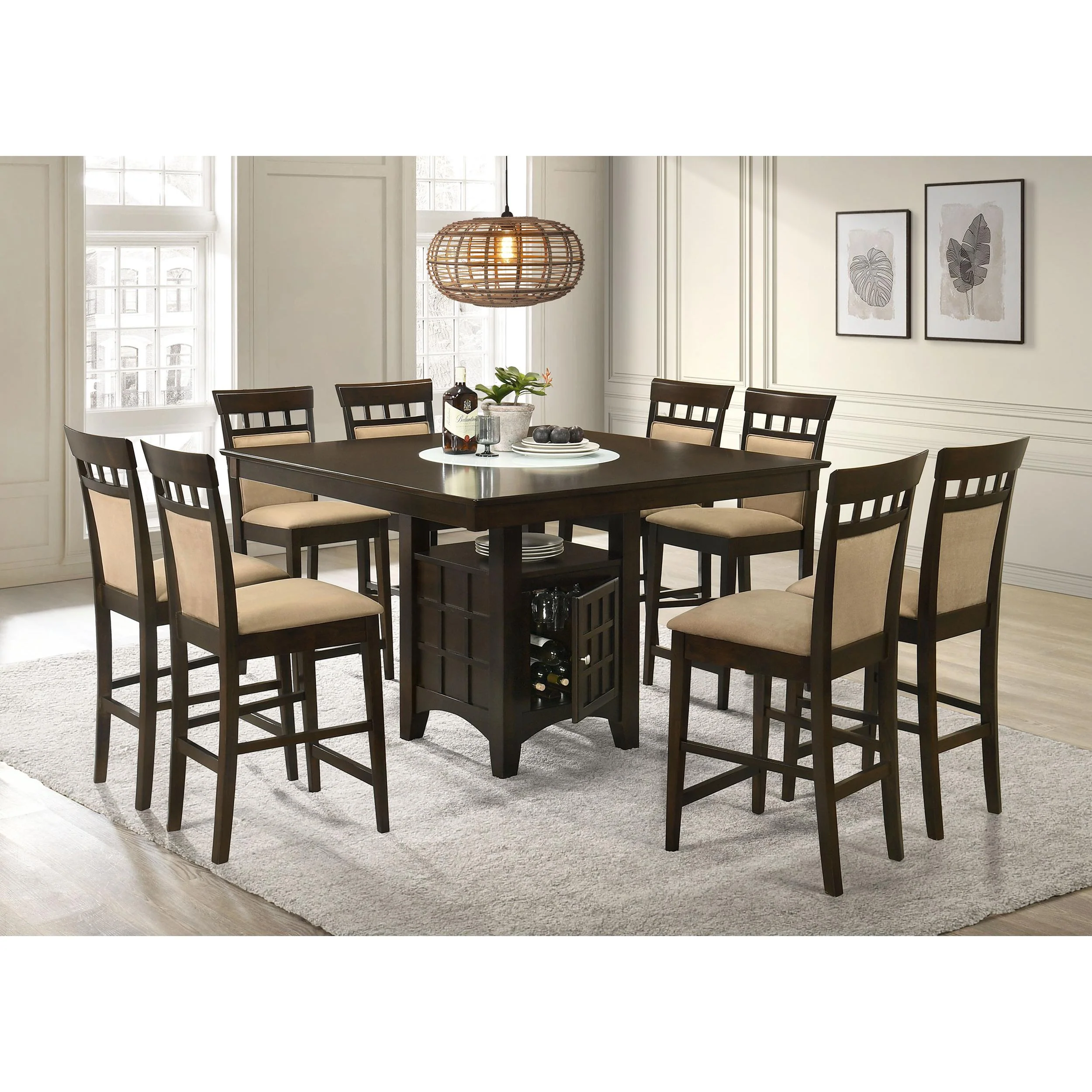 Coaster Furniture Gabriel 100438 9-Piece Counter Height Dining Set