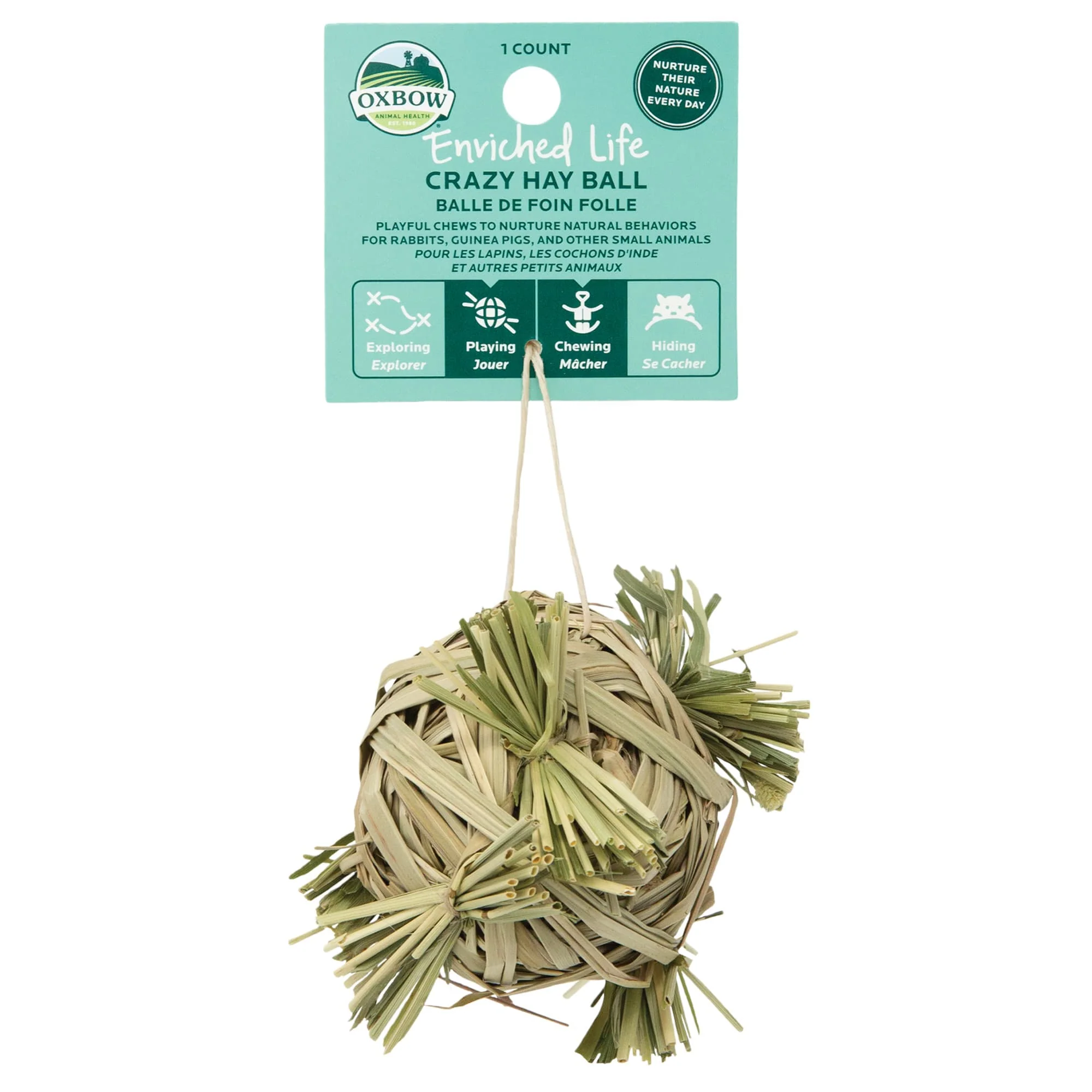 Oxbow Enriched Life Crazy Hay Ball for Small Animals - Image 1