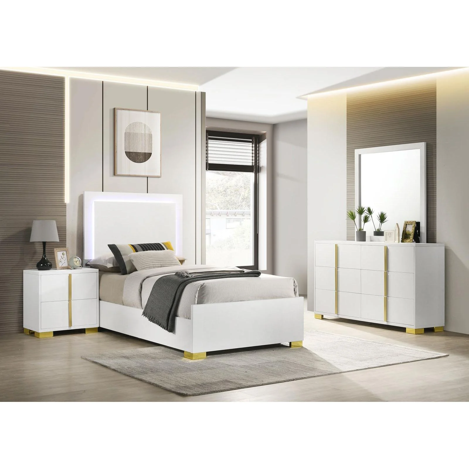 Coaster Furniture Marceline 222931T-S4 6 pc Twin Panel Bedroom Set - Image 1
