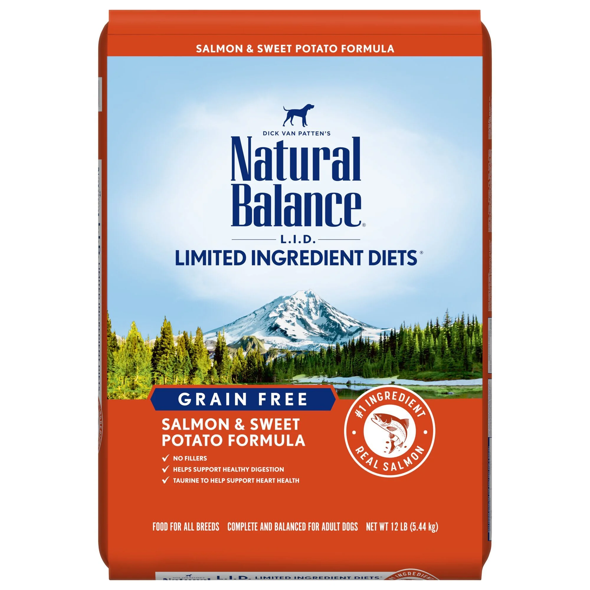 Natural Balance L.I.D. Limited Ingredient Diets Salmon & Sweet Potato Formula Dry Dog Food  12 Pounds - Image 1