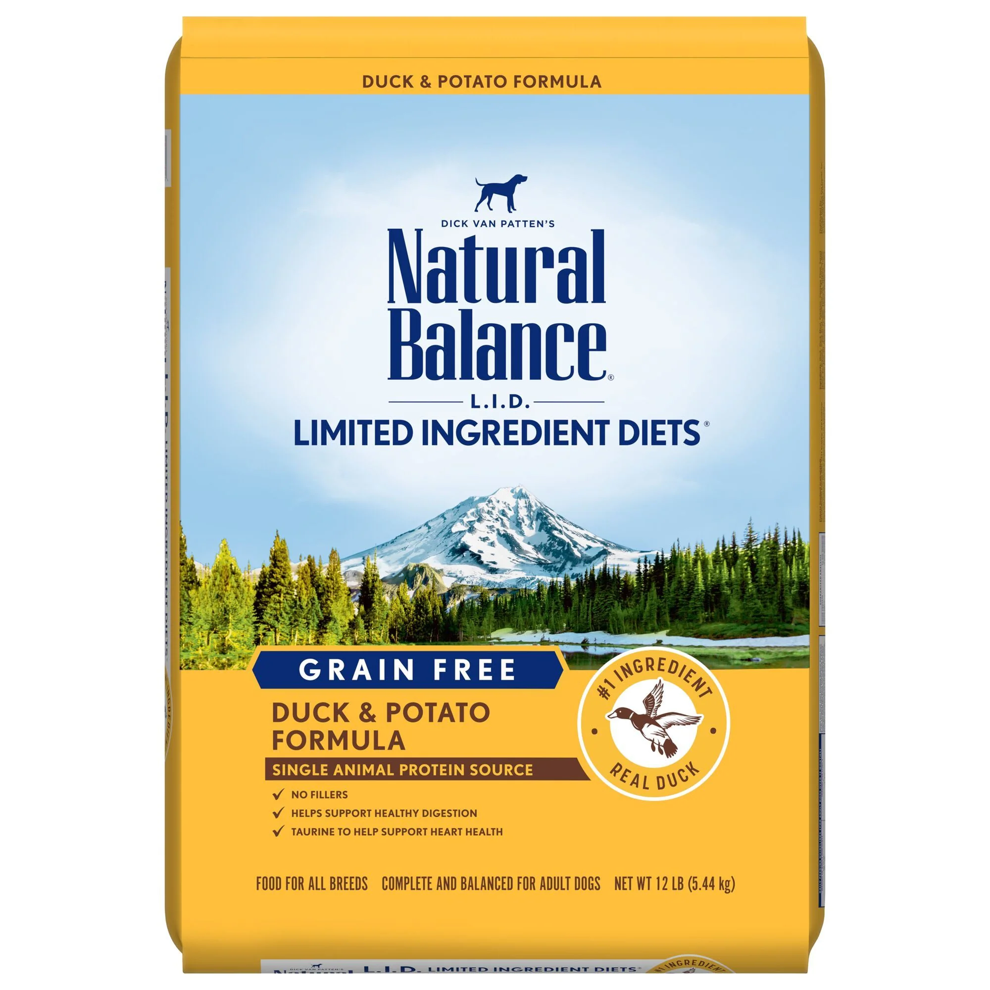 Natural Balance L.I.D. Limited Ingredient Diets Duck & Potato Formula Dry Dog Food  12 Pounds - Image 1