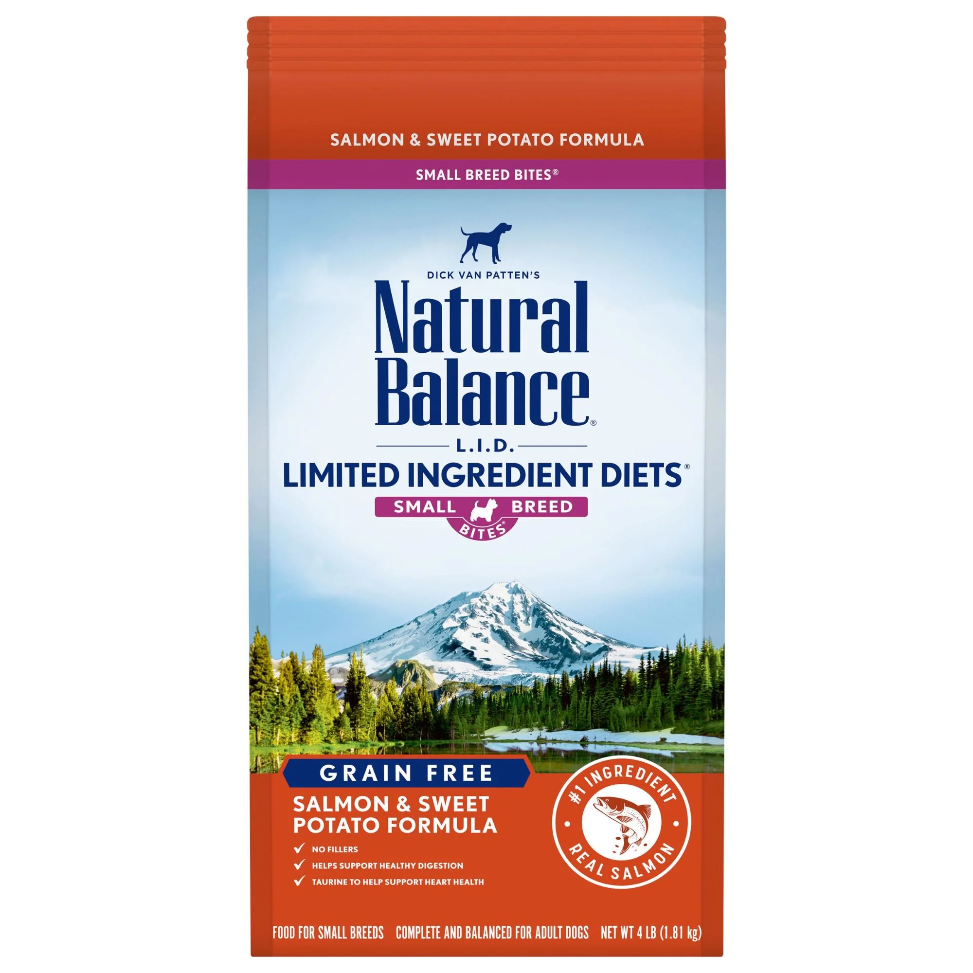 Natural Balance L.I.D. Limited Ingredient Diets Salmon & Sweet Potato Formula Small Breed Bites Dry Dog Food, 4 lbs. - Image 1