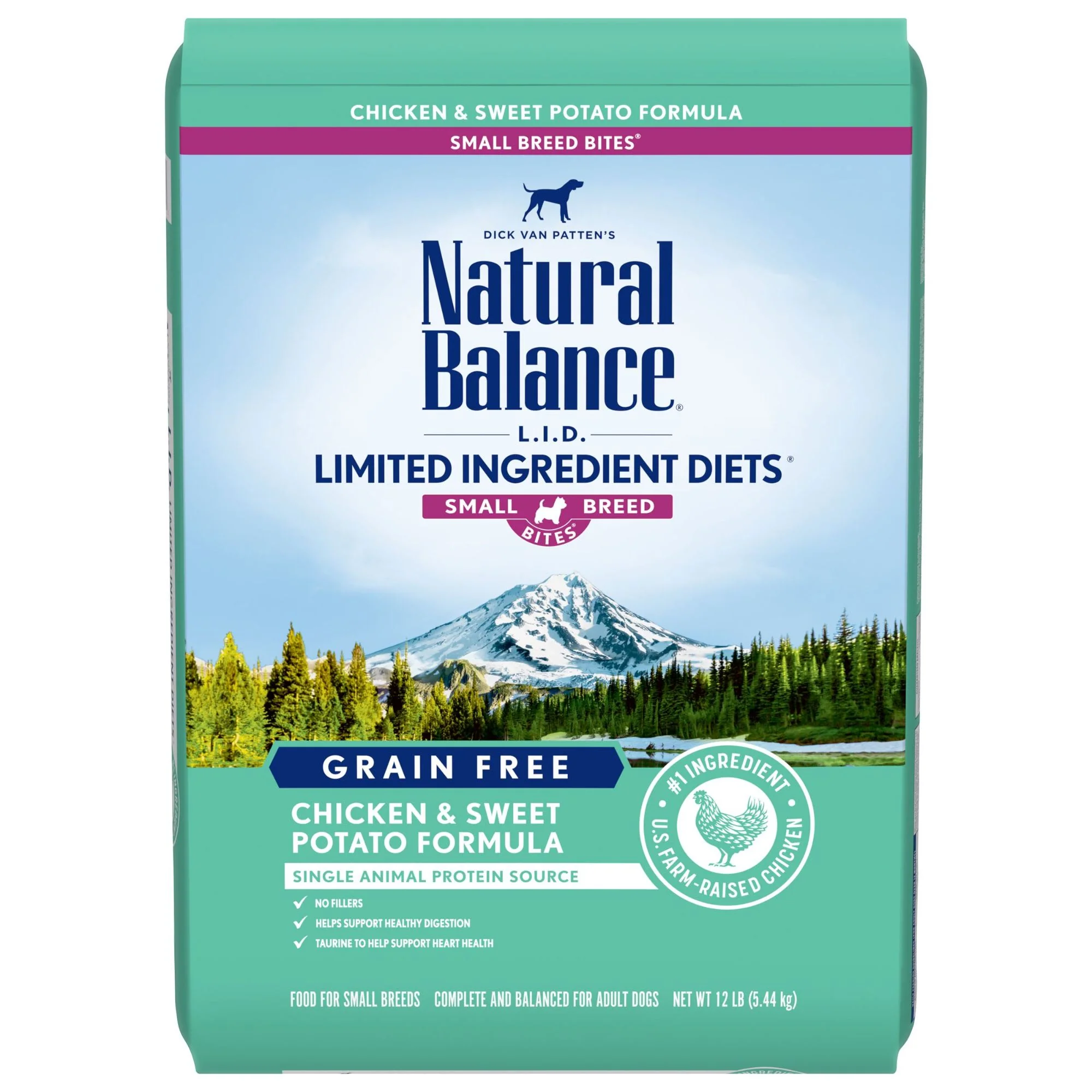 Natural Balance L.I.D. Limited Ingredient Diets Chicken & Sweet Potato Formula Small Breed Bites Dry Dog Food  12 Pounds - Image 1