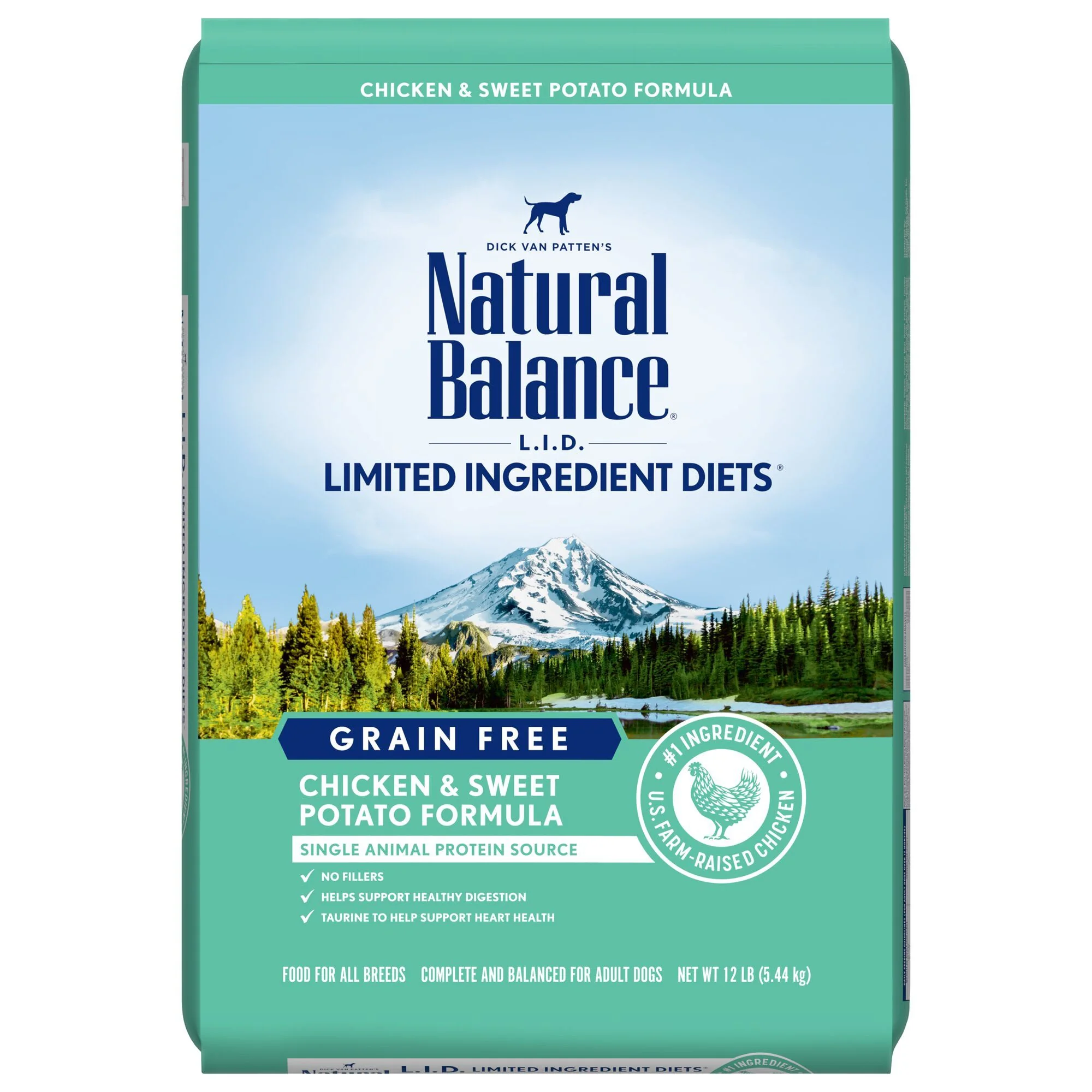 Natural Balance L.I.D. Limited Ingredient Diets Chicken & Sweet Potato Formula Dry Dog Food, 12 Pounds - Image 1