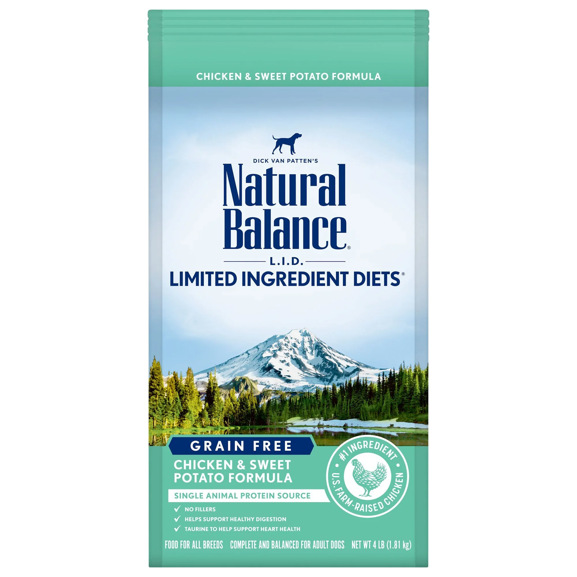 Natural Balance L.I.D. Limited Ingredient Diets Chicken & Sweet Potato Formula Dry Dog Food, 4 lbs. - Image 1