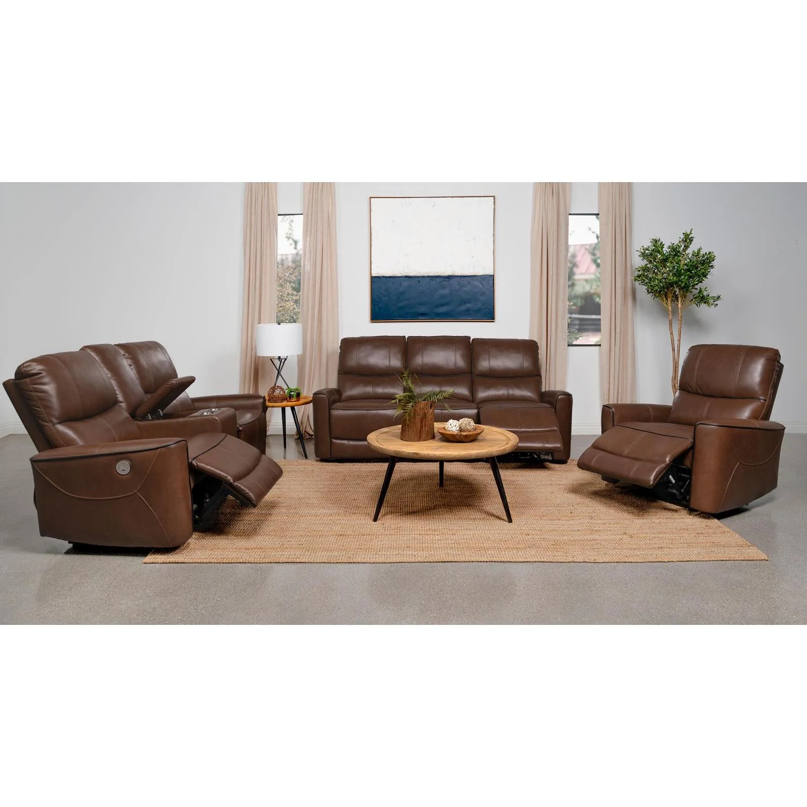 Coaster Furniture Greenfield 610264P-S3 3 pc Power Reclining Living Room Set - Image 2