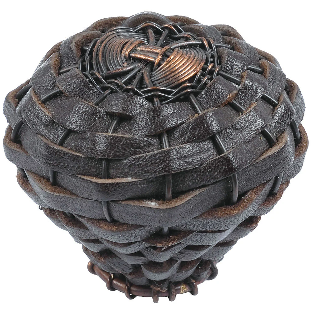 Atlas Homewares 3174 Hamptons Expresso Leather Knob 2" - Image 1