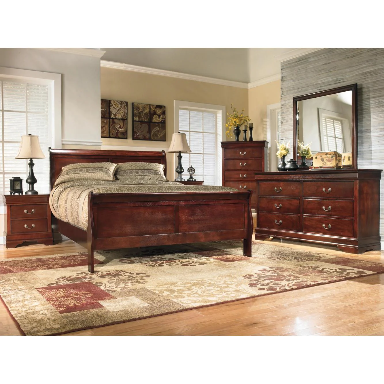 Signature Design by Ashley Alisdair B376B17 8 pc King Sleigh Bedroom Set - Image 1