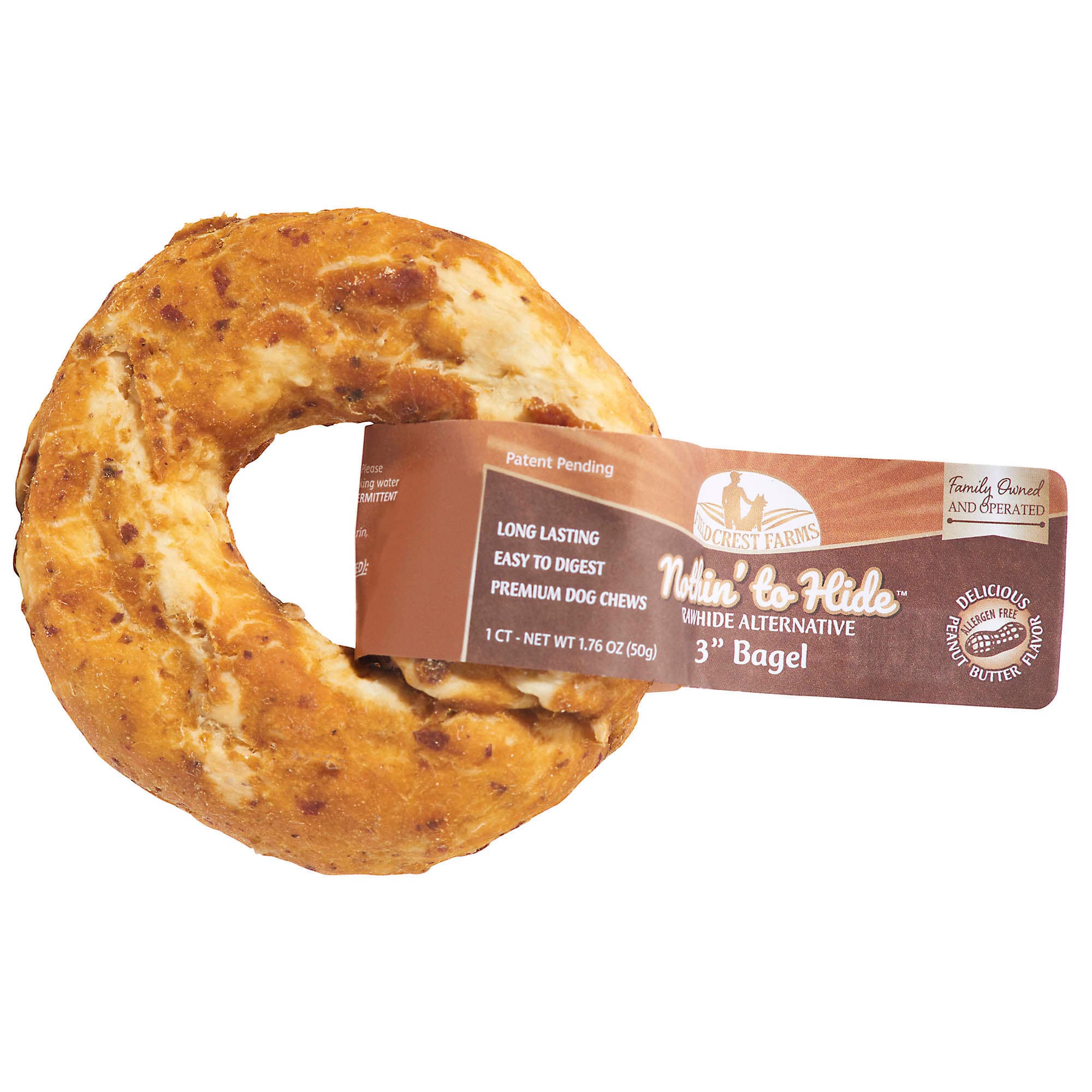 Fieldcrest Farms 171BX 3 in. Nothin to Hide Rawhide Alternative Bagels - Image 1