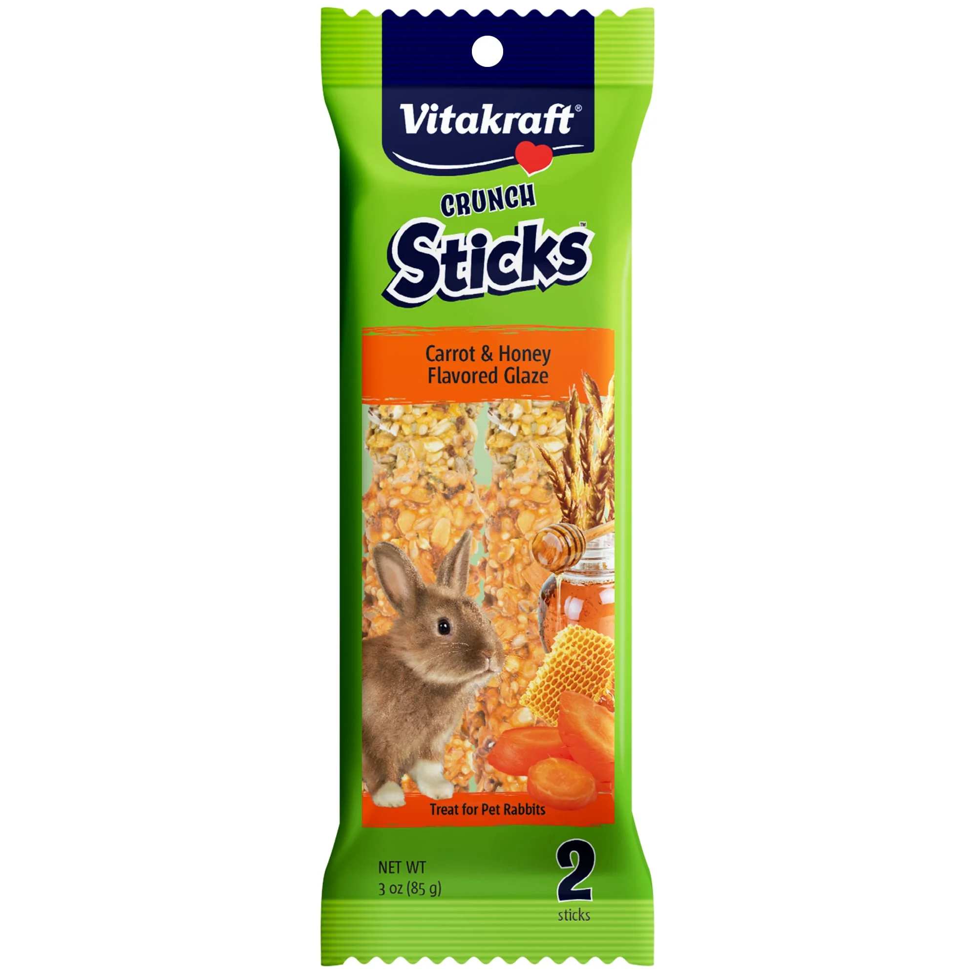 Vitakraft Crunch Sticks for Rabbits Carrot & Honey Flavored Glaze - Image 1