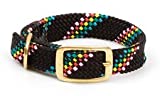 Black Conf:Adjustable double-braid dog collarWaterproof and durable webbingFeatures all brass hardware buckle and "D" ringMatches Mendota snap leashes perfectlyChoose 1" wide or 9/16" wide for small breed and puppies" - Image 1