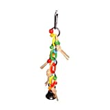 A&e Cage Co Happy Beaks Toy Chain W/ Leather & Ball Bird Toy- Assorted 2x10in - Image 1