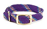Purple Conf:Adjustable double-braid dog collarWaterproof and durable webbingFeatures all brass hardware buckle and "D" ringMatches Mendota snap leashes perfectlyChoose 1" wide or 9/16" wide for small breed and puppies" - Image 1