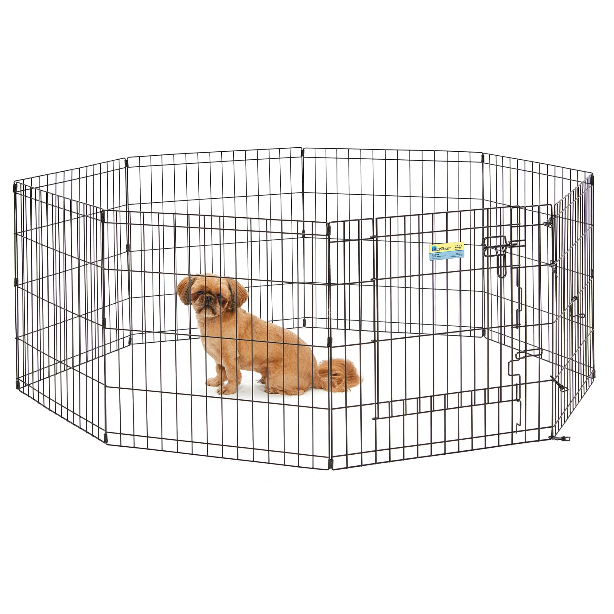 Midwest Black Contour Exercise Pen for Dogs, 24 H - Image 1