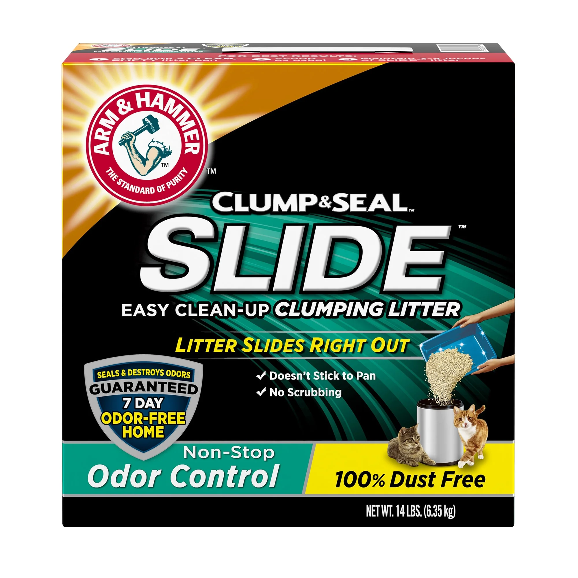 Arm & Hammer Slide Clumping Cat Litter, Non-Stop Odor Control, 14lb - Image 1