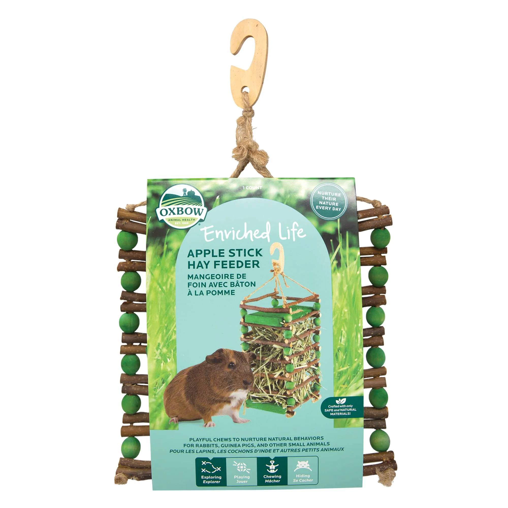 Oxbow Enriched Life Apple Stick Hay Feeder For Small Animals - Image 1