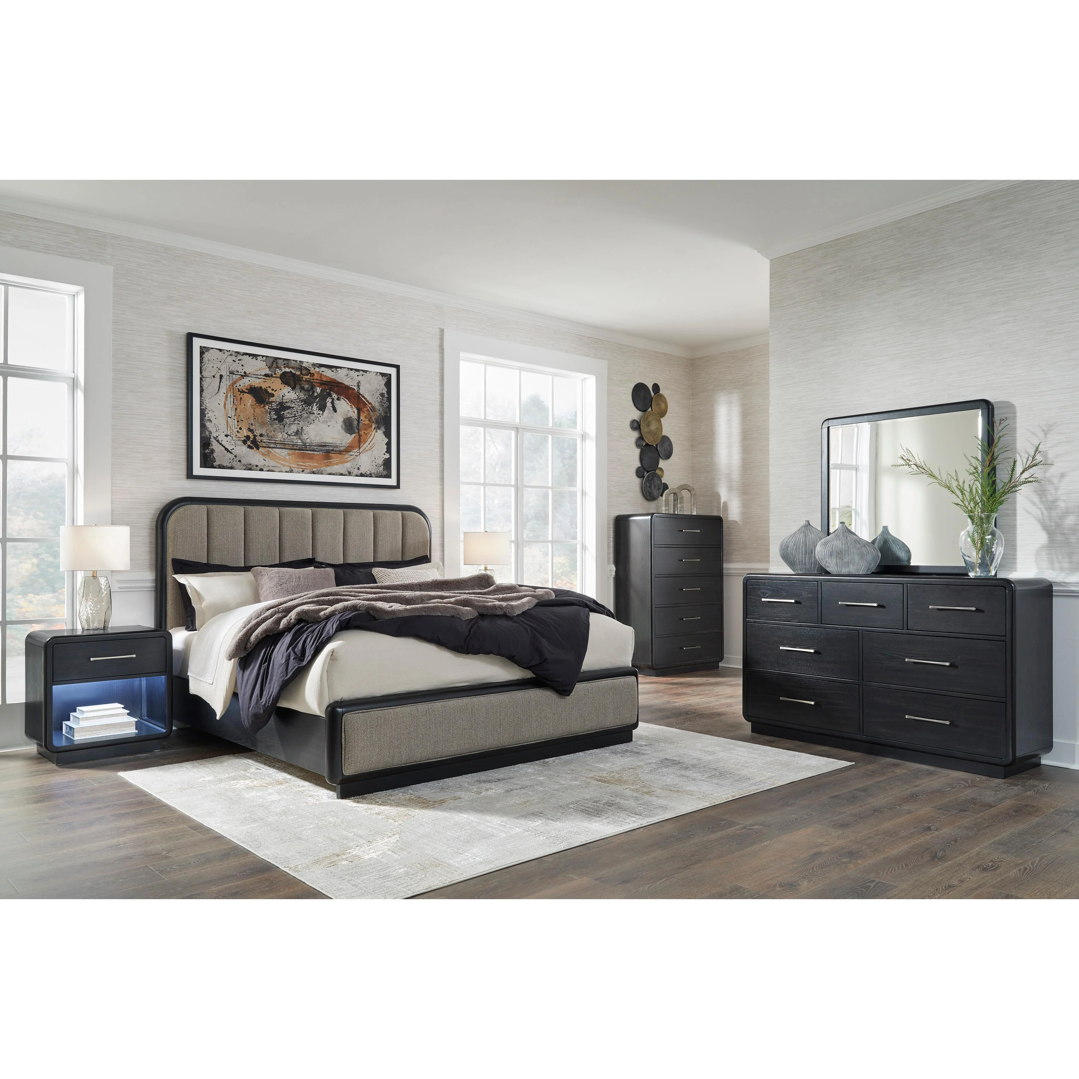 Signature Design by Ashley Rowanbeck B821 7 pc California King Panel Bedroom Set