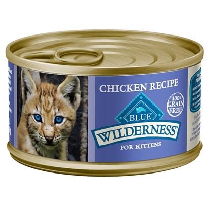 Blue Buffalo Wilderness High Protein Grain Free, Natural Kitten Pate Wet Cat Food, Chicken, 3 oz. Cans - Image 1