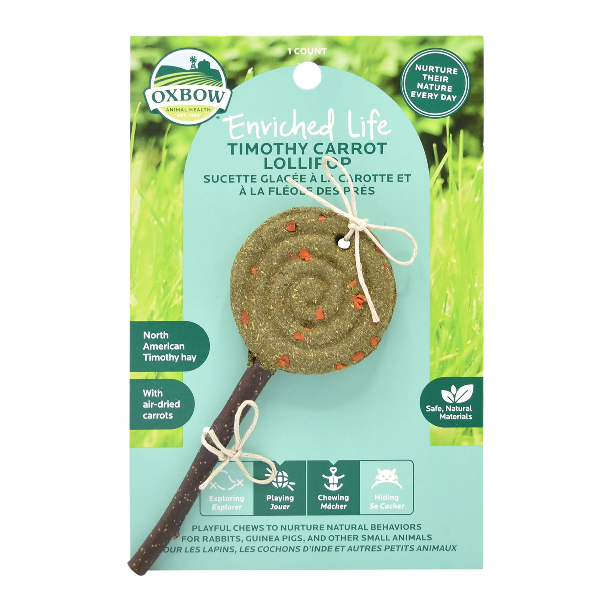 Oxbow Enriched Life Timothy Lollipop Carrot for Rabbit, 0.06 lbs. - Image 1