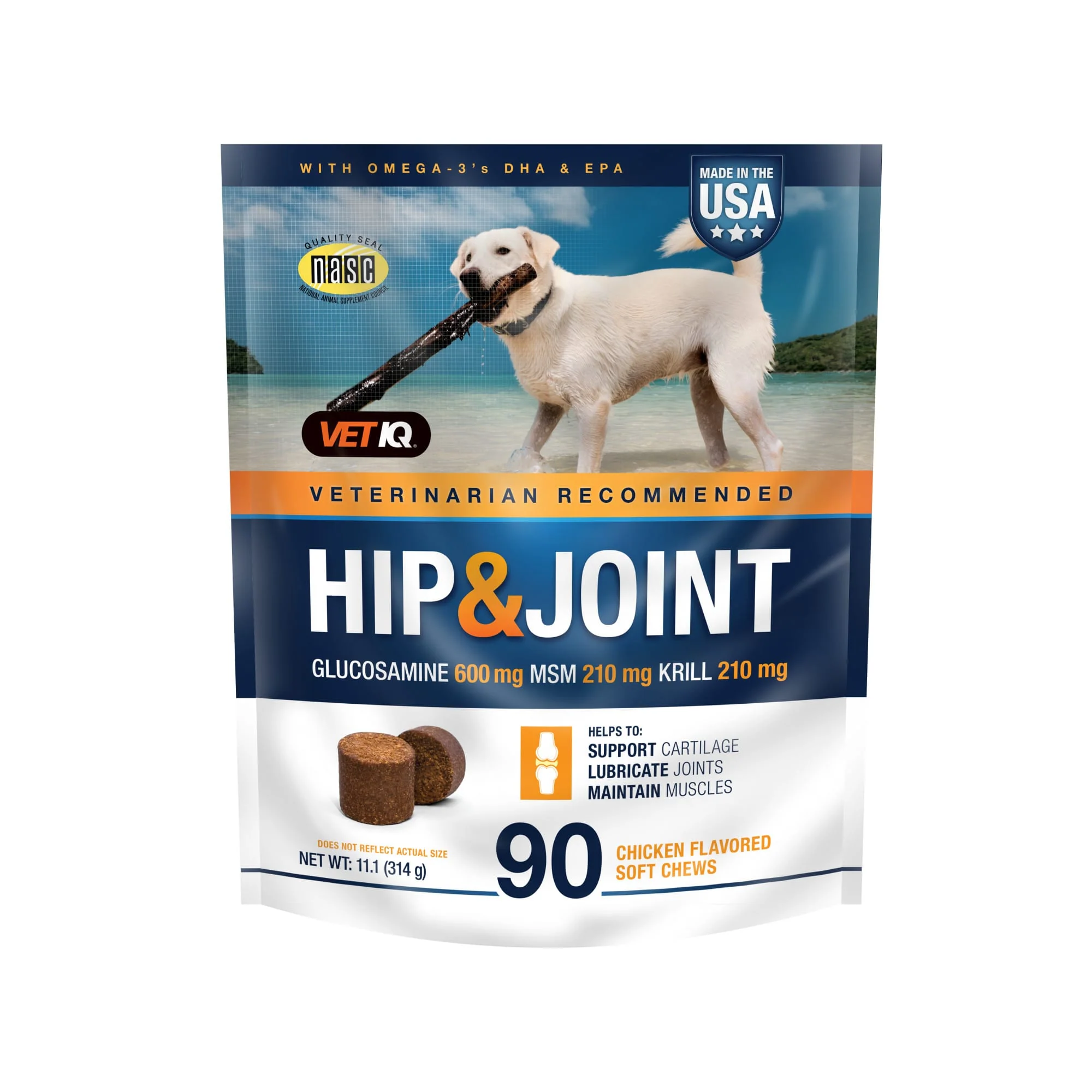 VETIQ Supplement Chews for Dogs 60ct Hip and Joint - Image 1