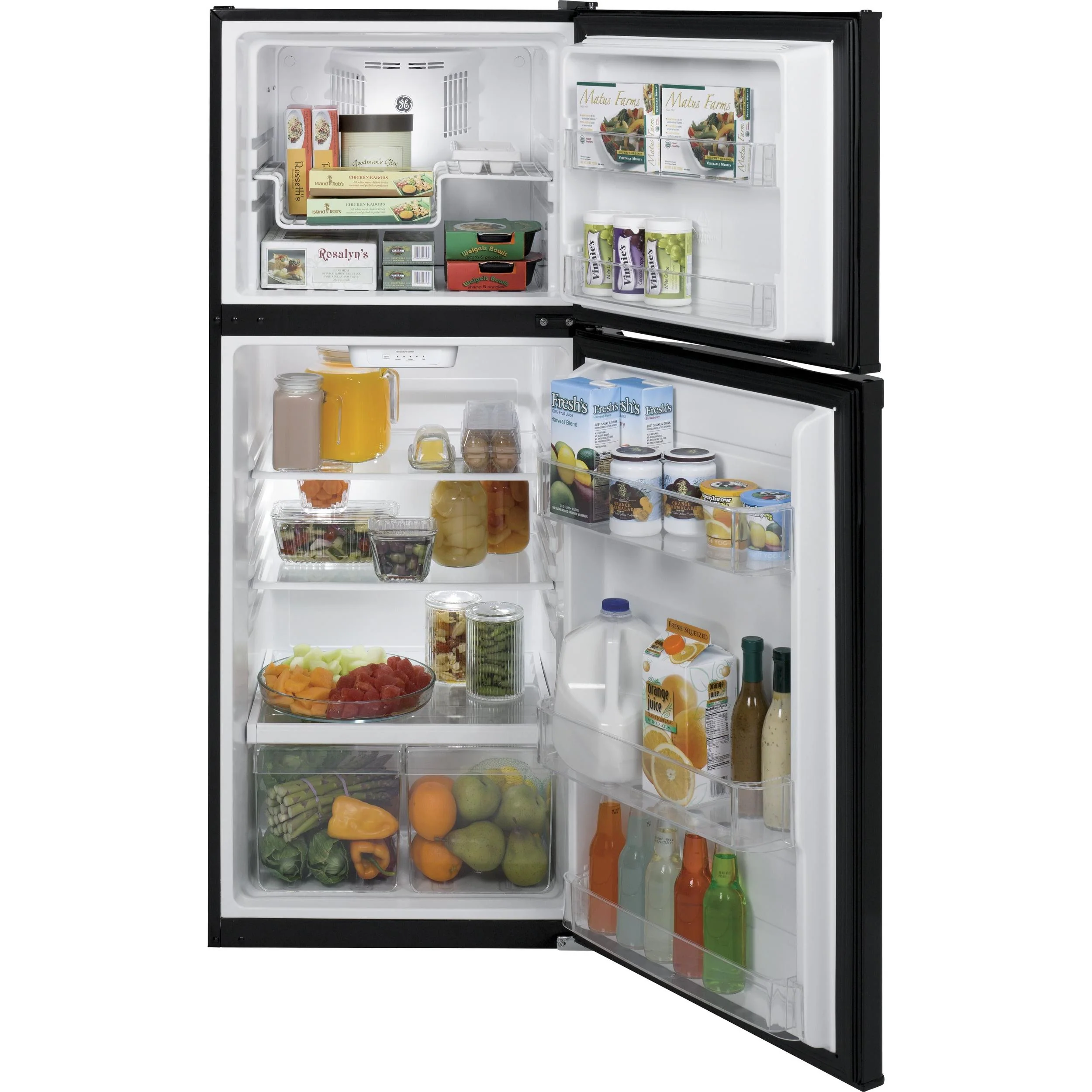 GE 24-inch, 11.6 cu. ft. Top Freezer Refrigerator GPE12FGKBB - Image 3