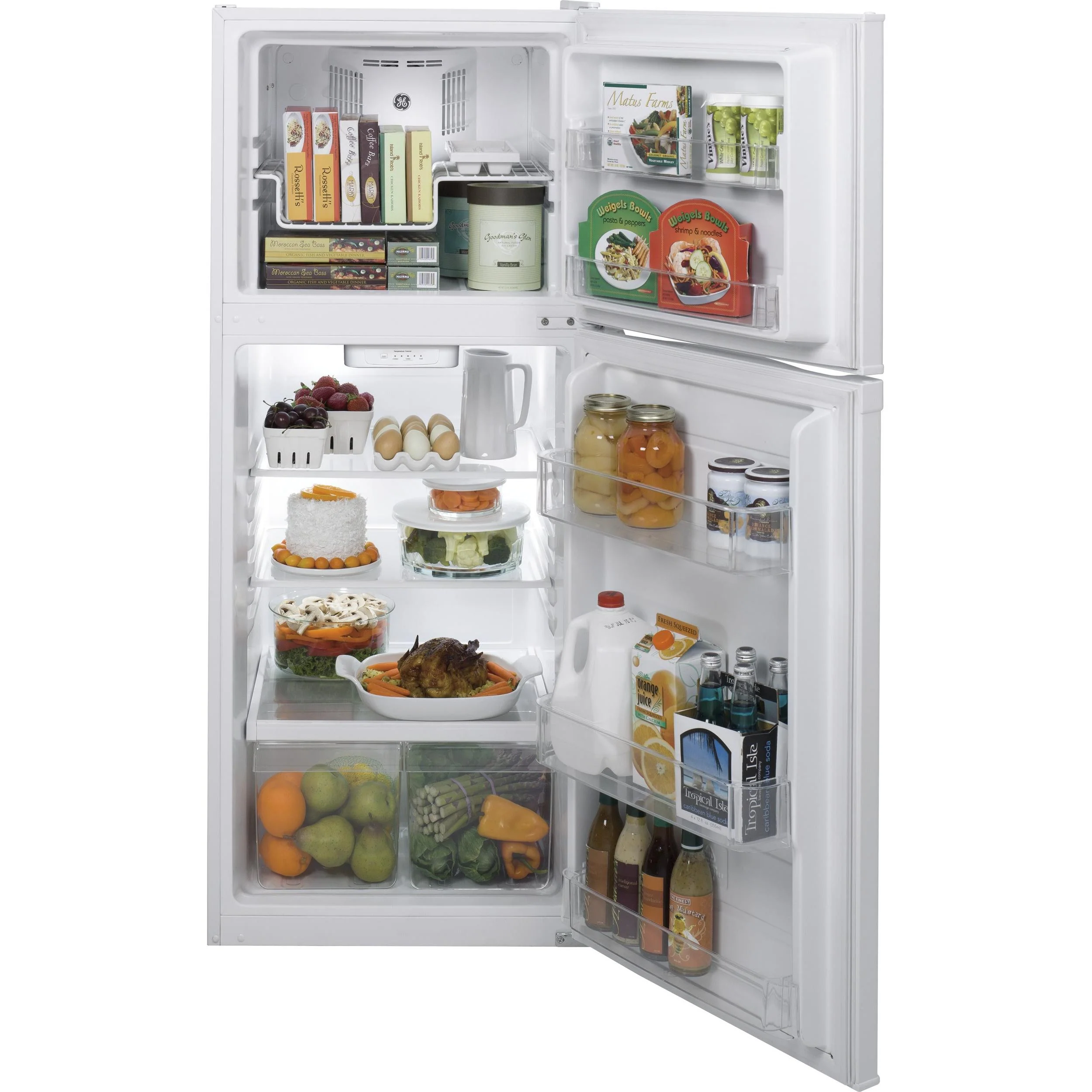 GE 24-inch, 11.6 cu. ft. Top Freezer Refrigerator GPE12FGKWW - Image 3